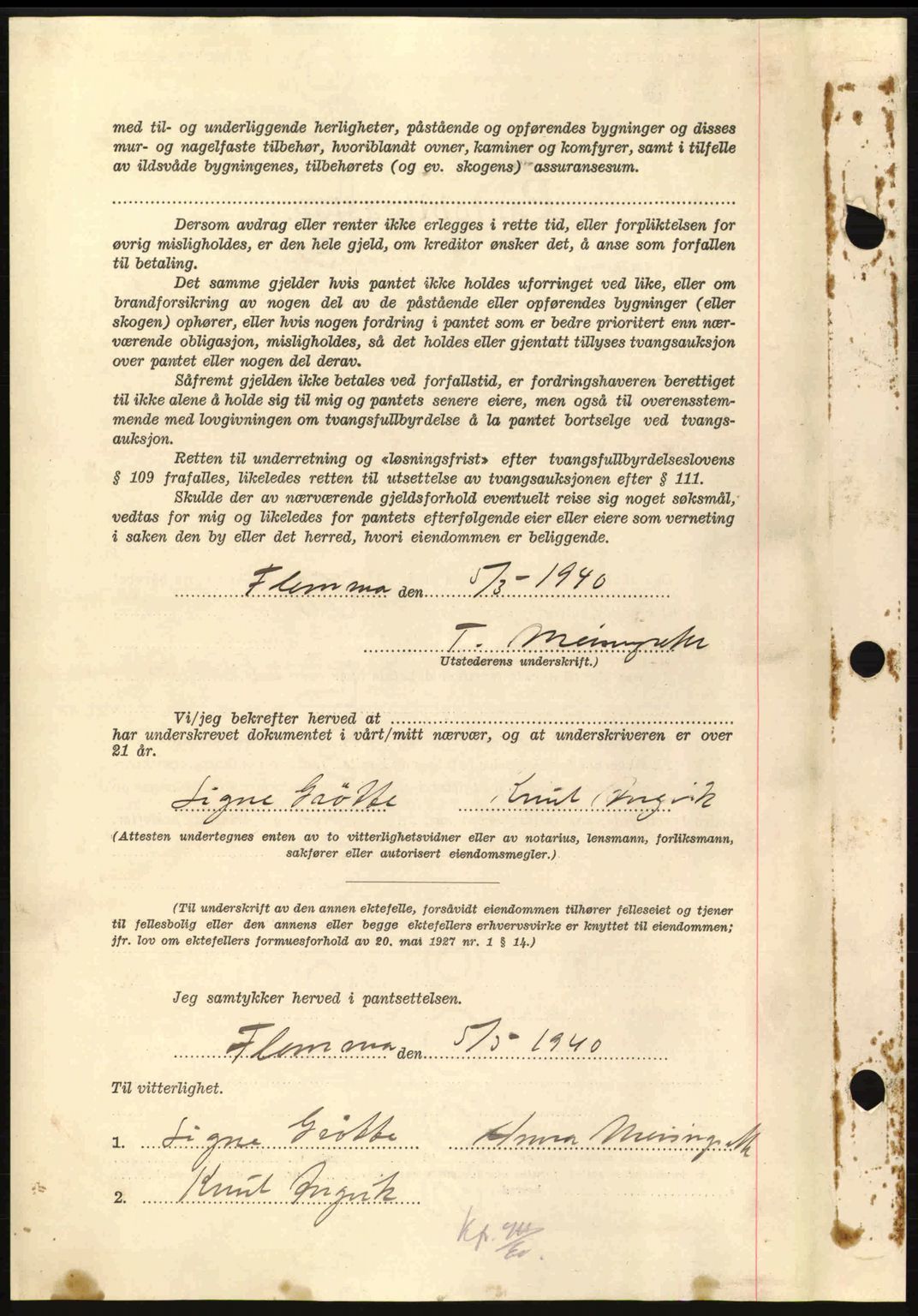 Nordmøre sorenskriveri, AV/SAT-A-4132/1/2/2Ca: Mortgage book no. B86, 1939-1940, Diary no: : 817/1940