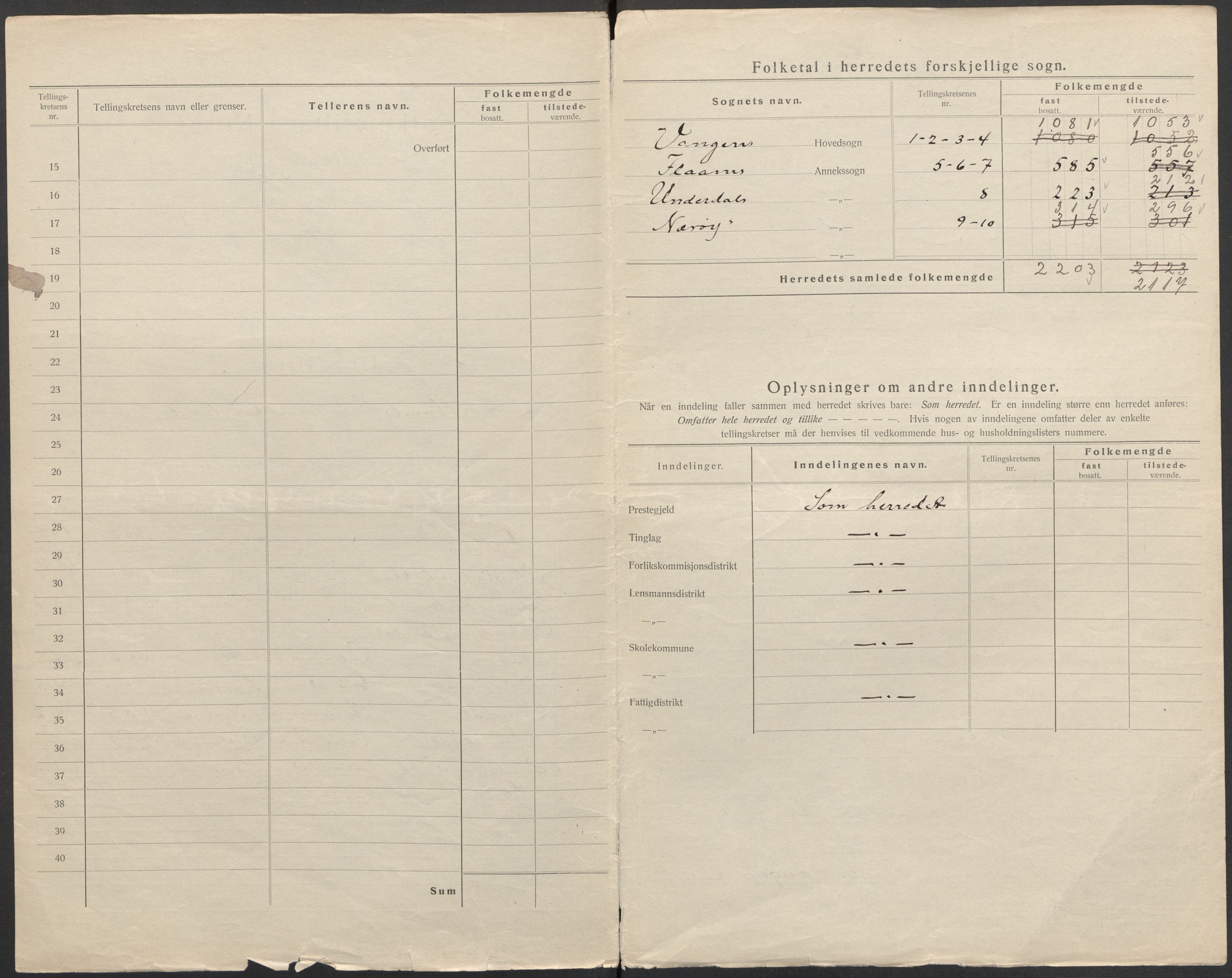 SAB, 1920 census for Aurland, 1920, p. 3