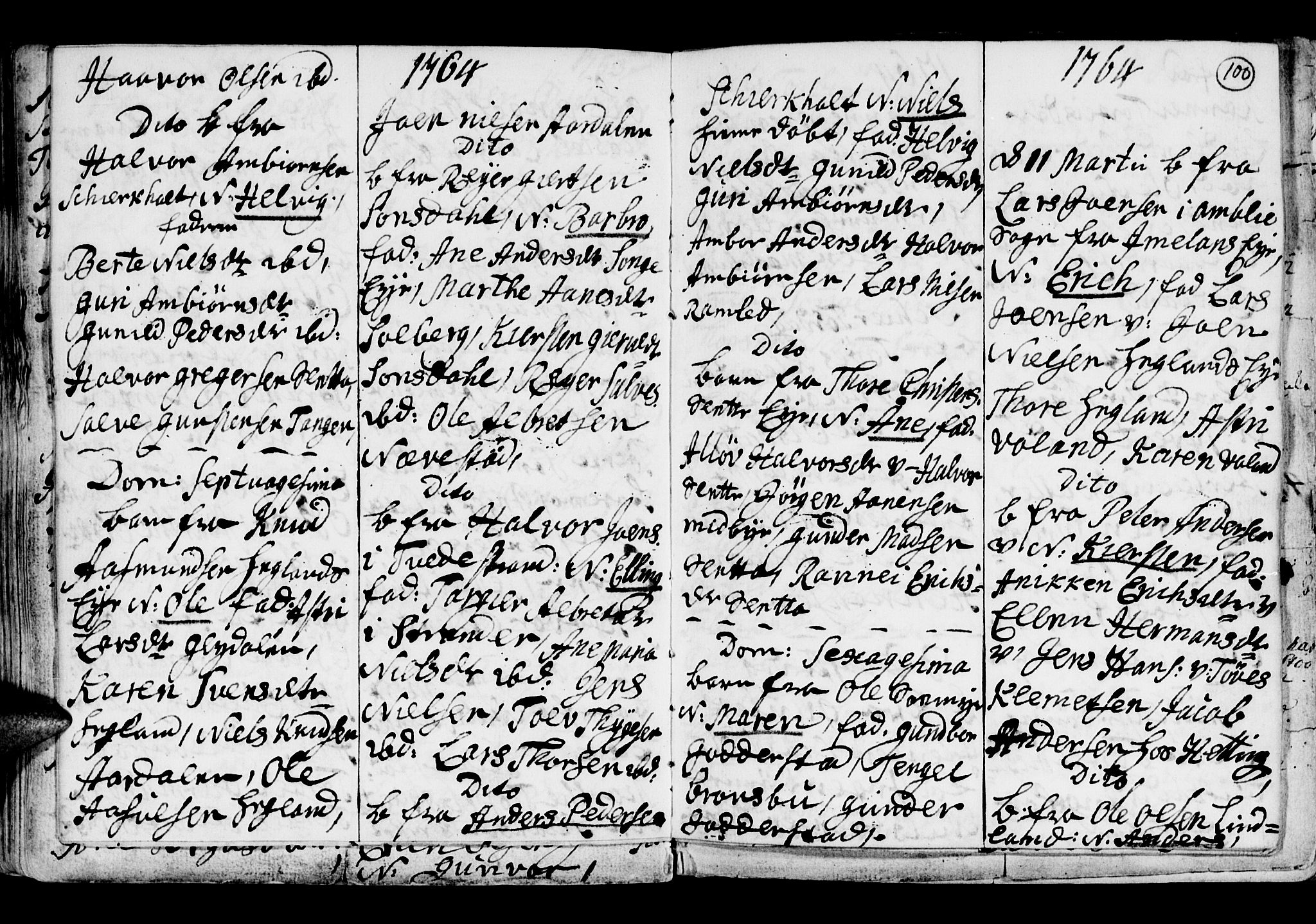 Holt sokneprestkontor, AV/SAK-1111-0021/F/Fb/L0005: Parish register (copy) no. B 5, 1746-1764, p. 100