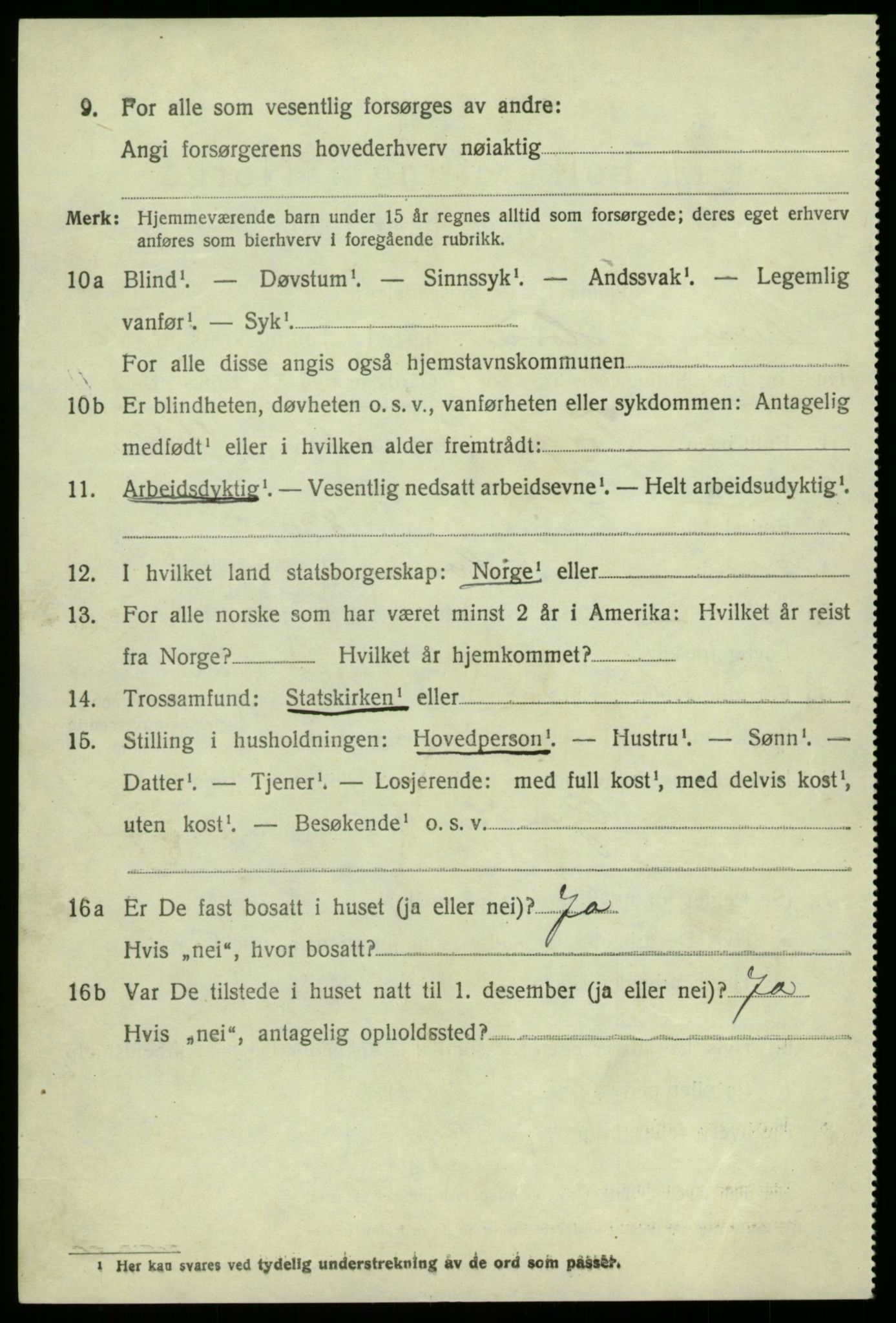SAB, 1920 census for Kvam, 1920, p. 6328