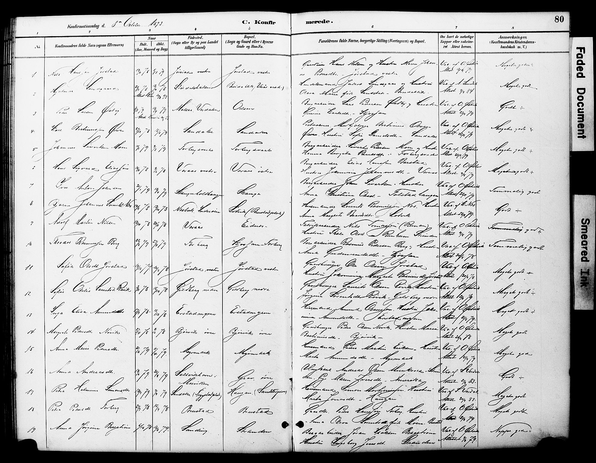Ministerialprotokoller, klokkerbøker og fødselsregistre - Nord-Trøndelag, SAT/A-1458/722/L0226: Parish register (copy) no. 722C02, 1889-1927, p. 80