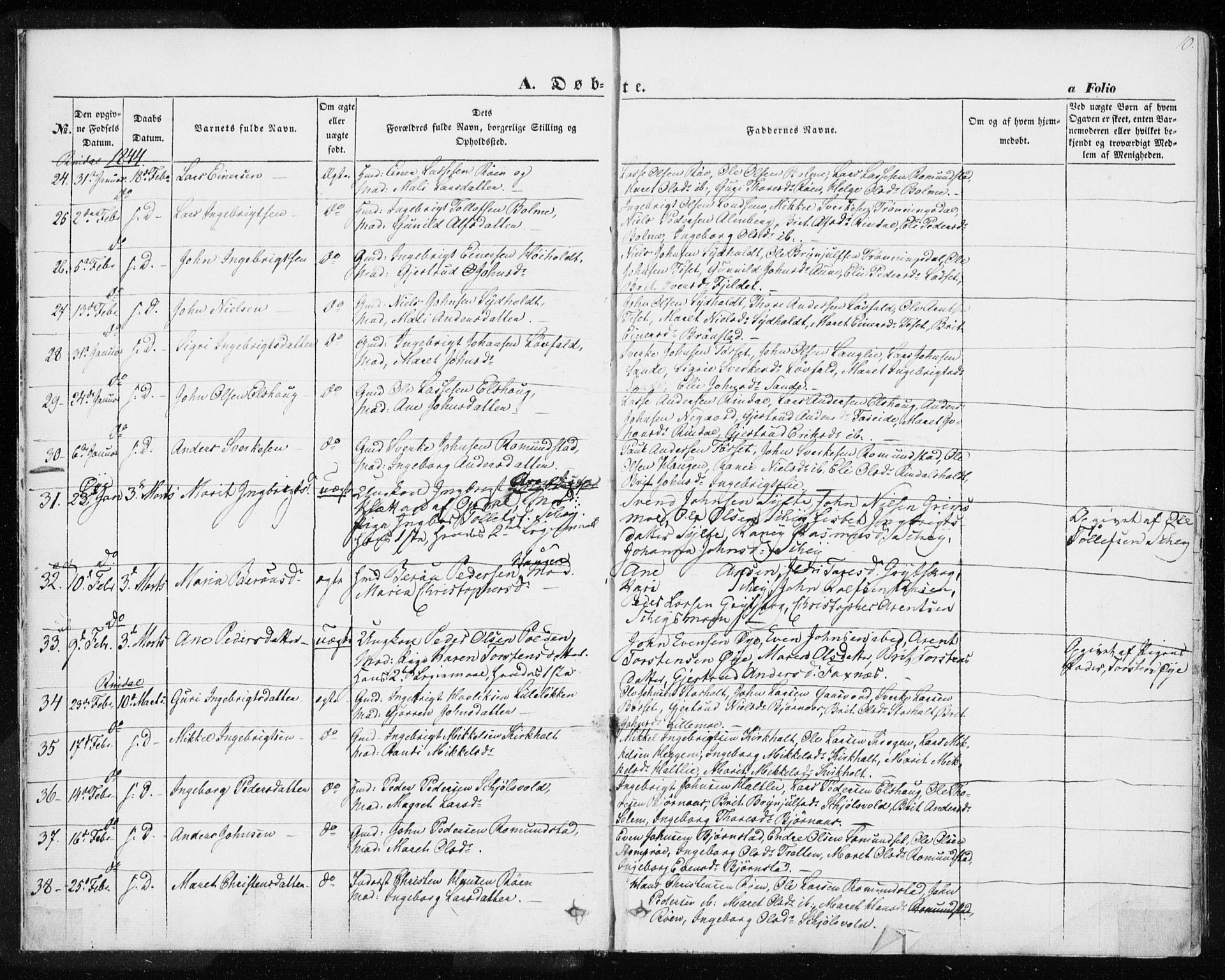 Ministerialprotokoller, klokkerbøker og fødselsregistre - Møre og Romsdal, AV/SAT-A-1454/595/L1043: Parish register (official) no. 595A05, 1843-1851, p. 10