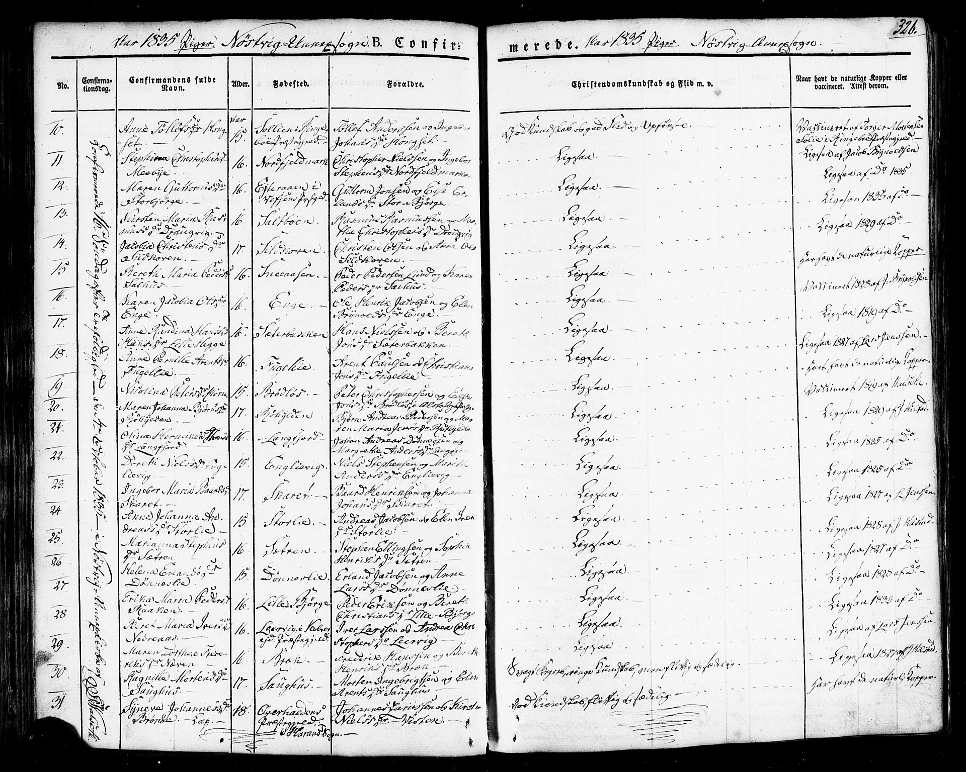 Ministerialprotokoller, klokkerbøker og fødselsregistre - Nordland, SAT/A-1459/814/L0224: Parish register (official) no. 814A05, 1834-1874, p. 326
