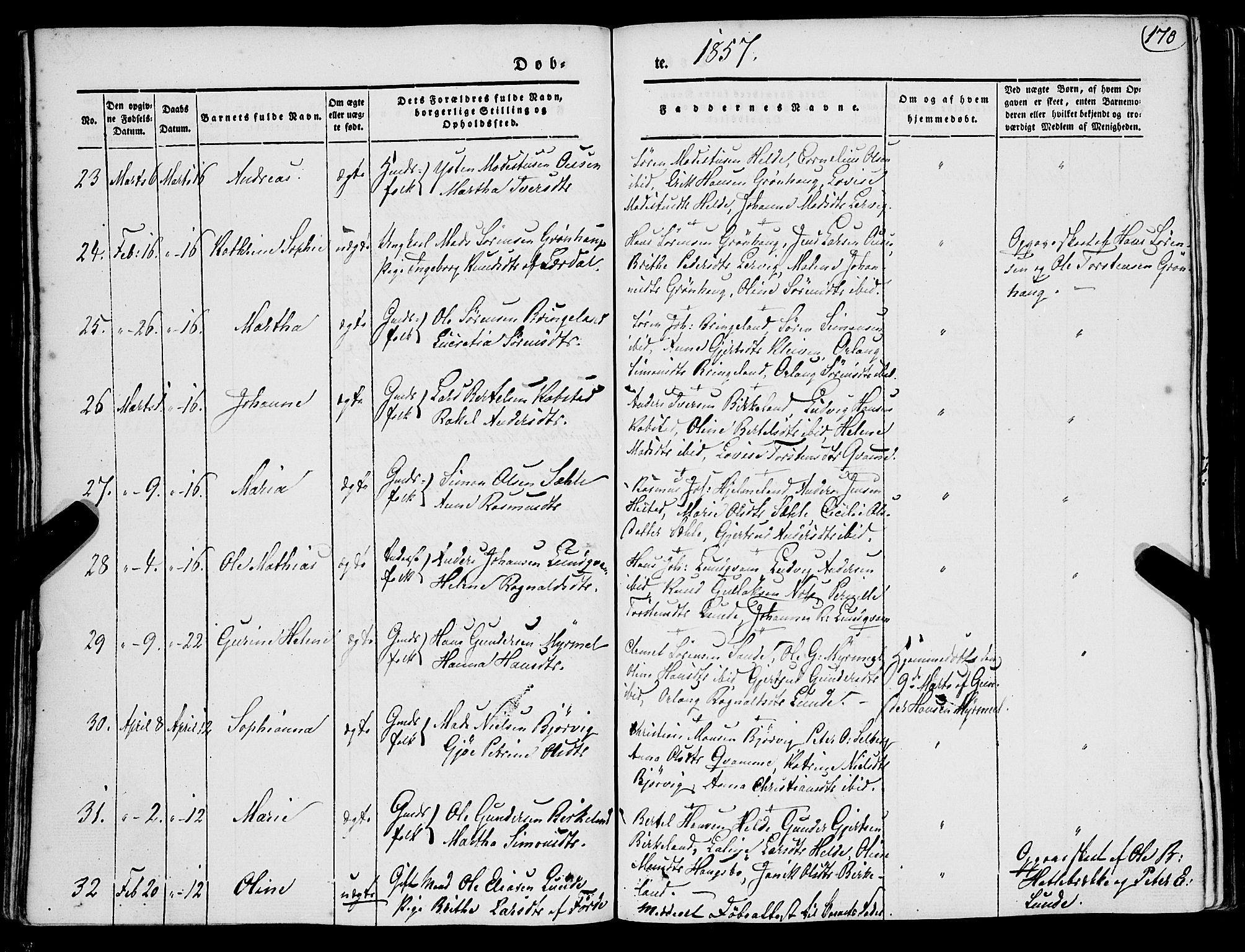 Gaular sokneprestembete, SAB/A-80001/H/Haa: Parish register (official) no. A 4I, 1840-1859, p. 170