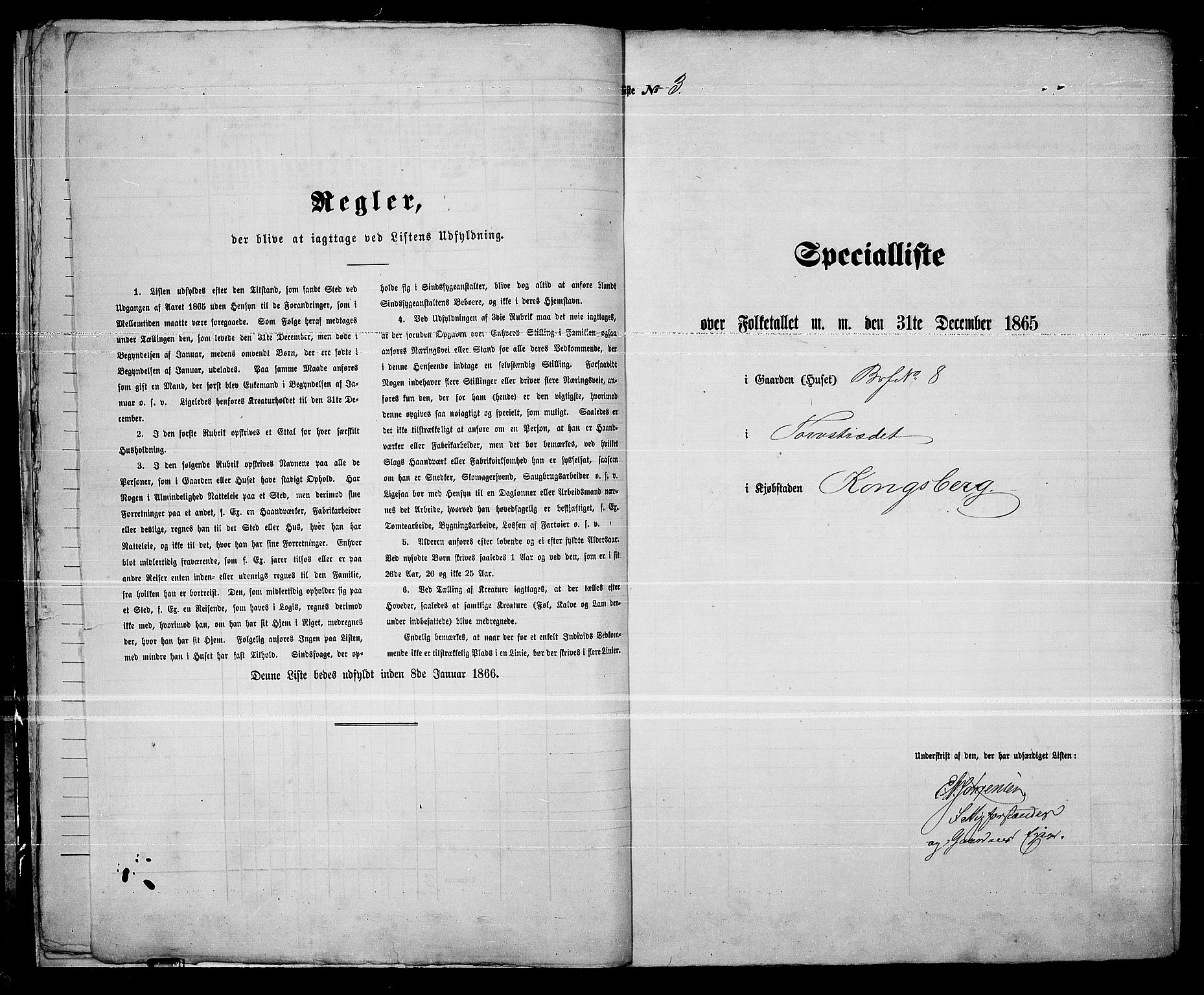 RA, 1865 census for Kongsberg/Kongsberg, 1865, p. 17