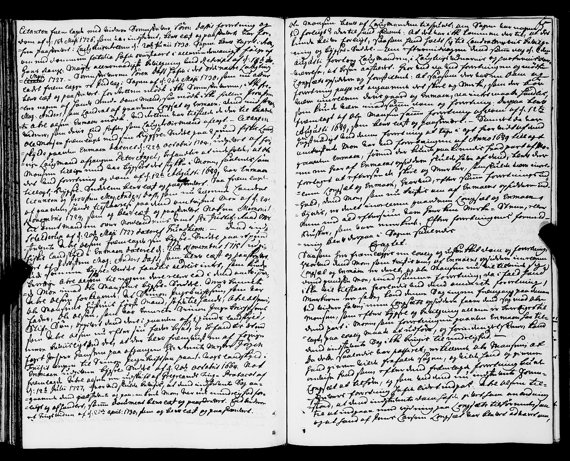 Nordland og Finnmarks lagstol, AV/SAT-A-5608/X/L0006: Justisprotokoll, 1730-1740, p. 64b-65a