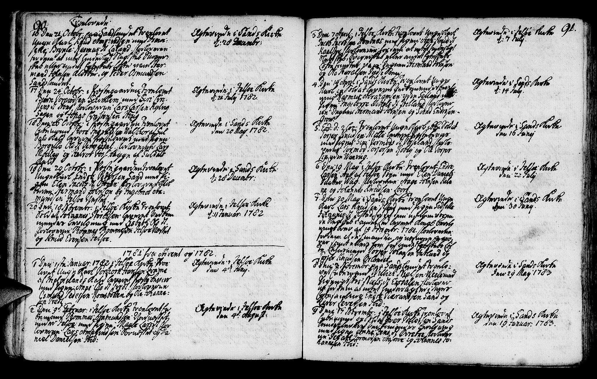 Jelsa sokneprestkontor, SAST/A-101842/01/IV: Parish register (official) no. A 3, 1768-1796, p. 90-91