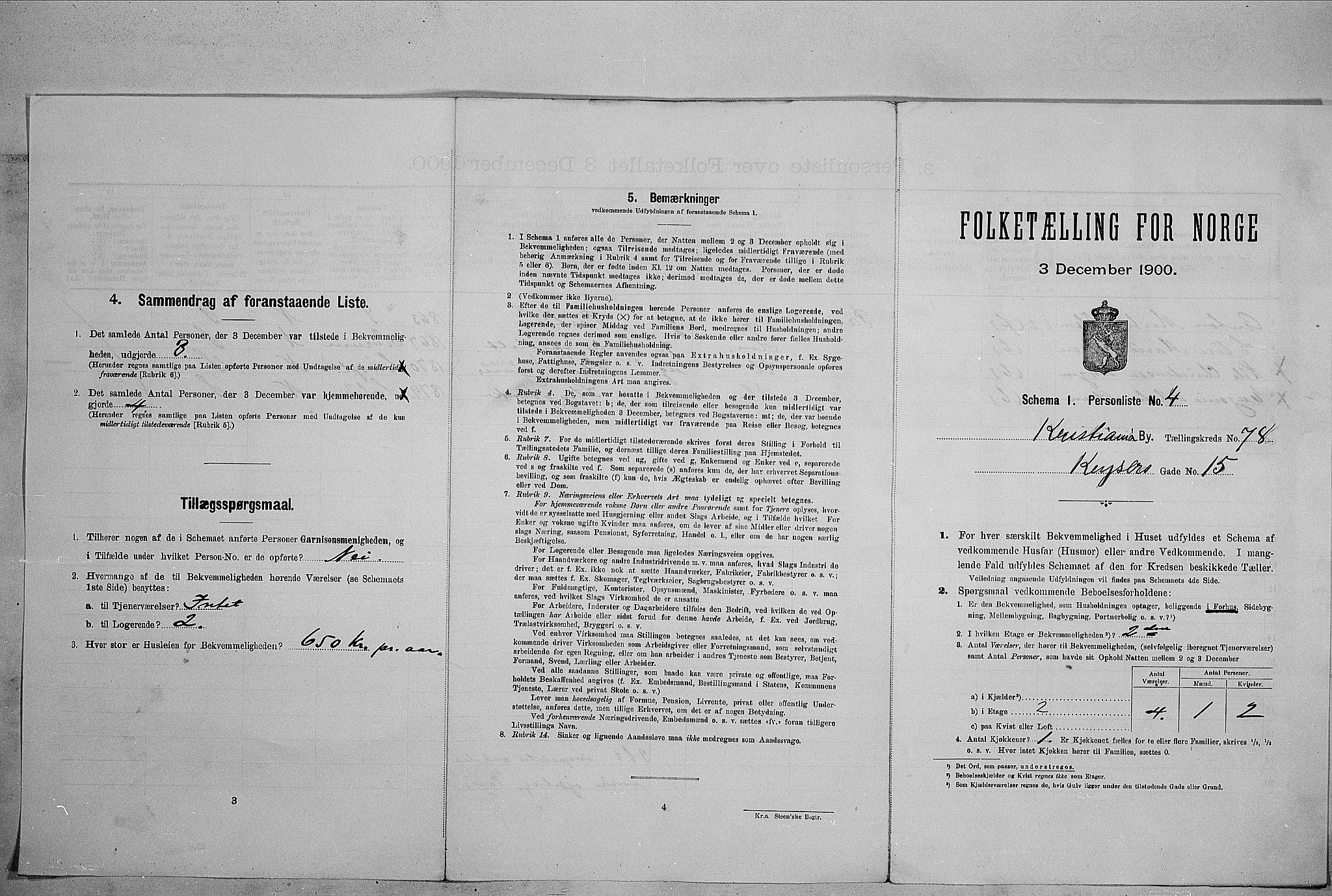 SAO, 1900 census for Kristiania, 1900, p. 45398