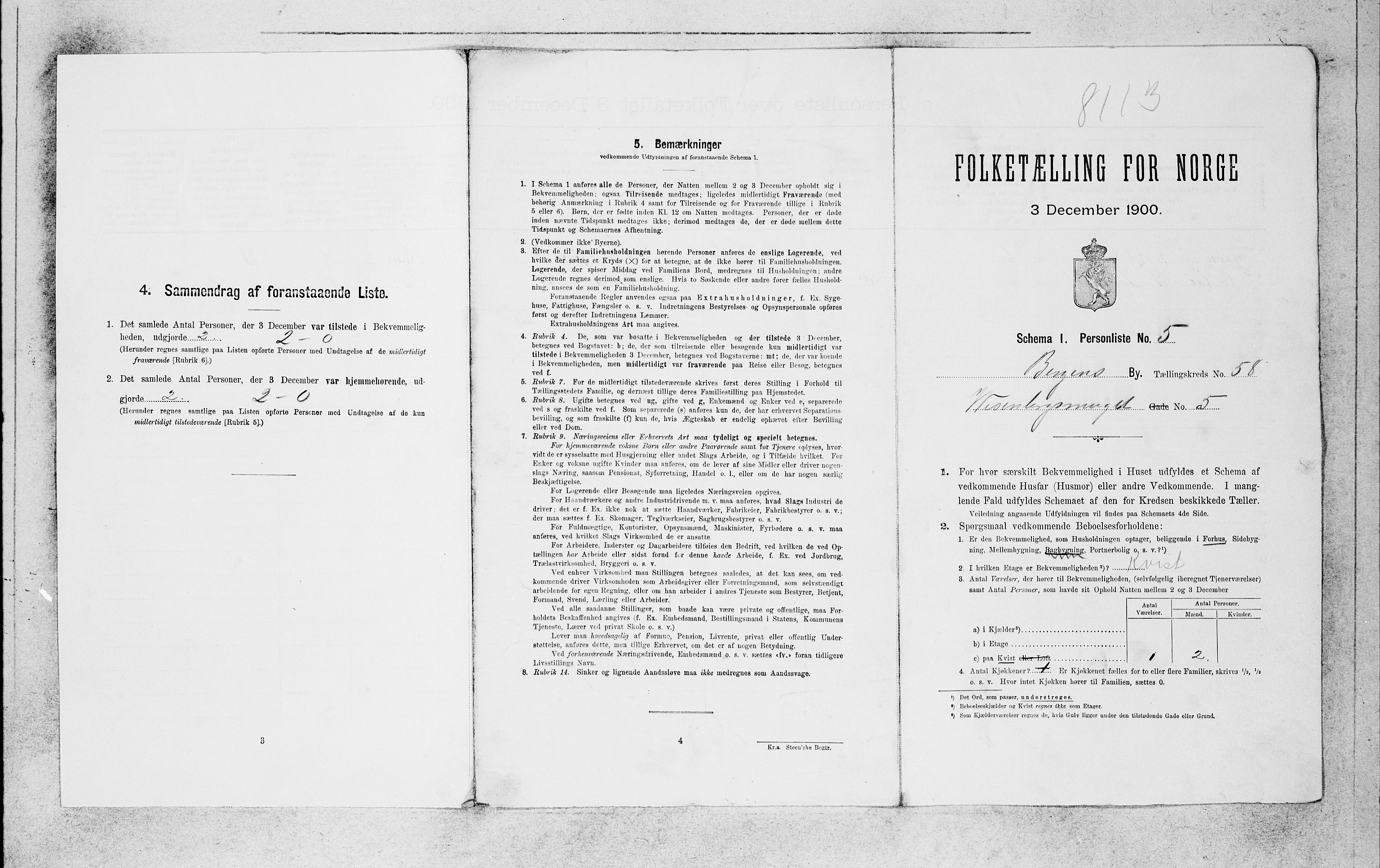 SAB, 1900 census for Bergen, 1900, p. 12121