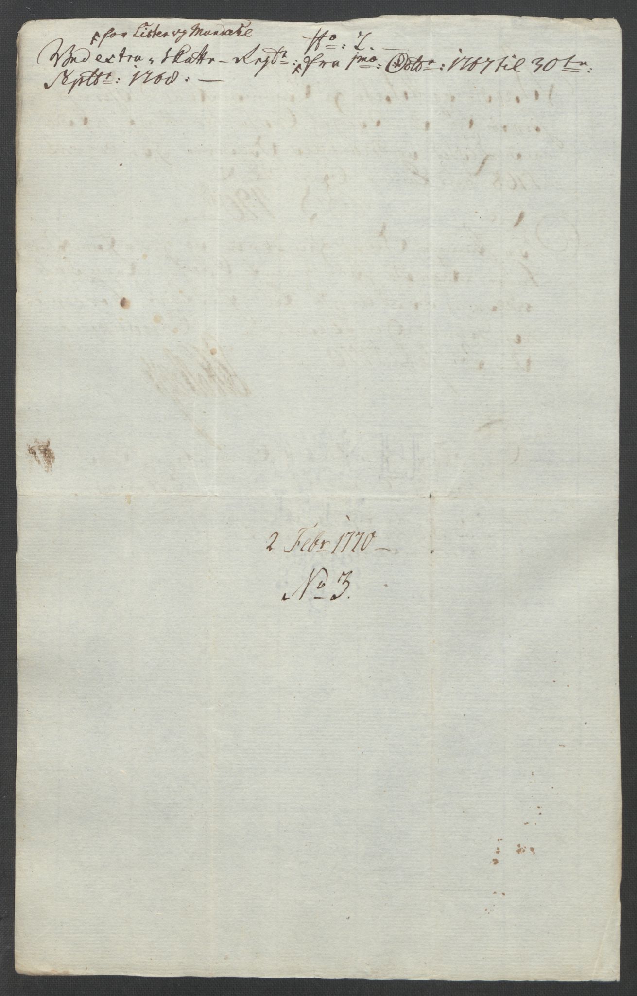 Rentekammeret inntil 1814, Reviderte regnskaper, Fogderegnskap, AV/RA-EA-4092/R45/L2704: Ekstraskatten Lista og Mandal, 1762-1768, p. 293