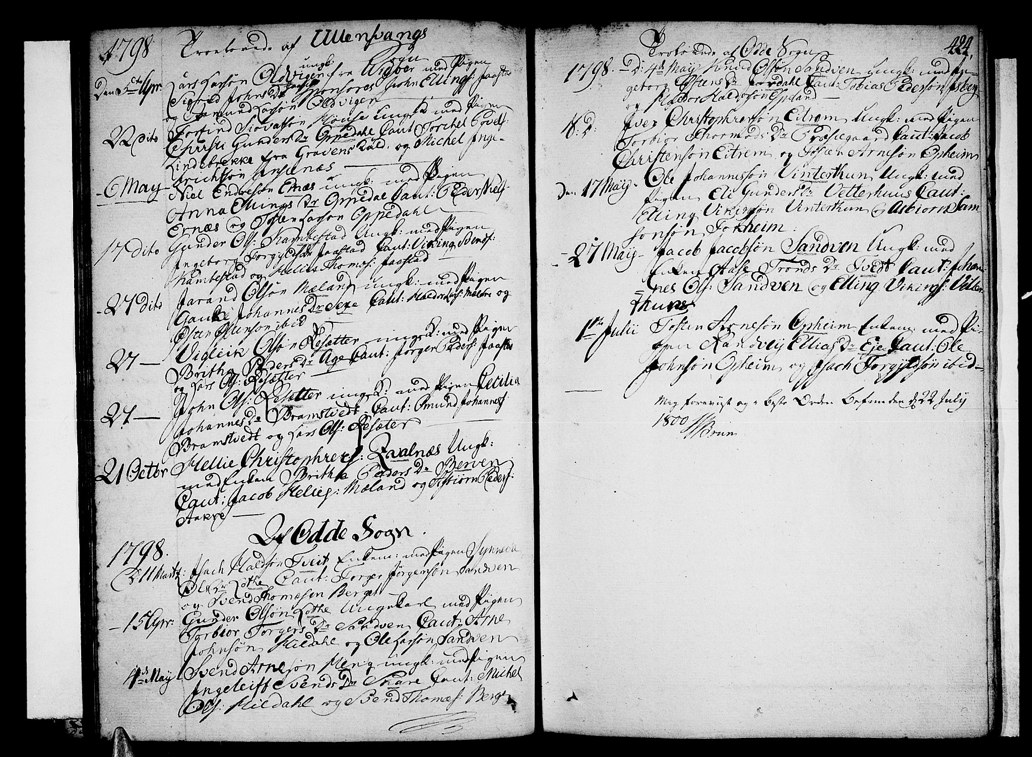 Ullensvang sokneprestembete, AV/SAB-A-78701/H/Haa: Parish register (official) no. A 7 /1, 1788-1804, p. 423-424