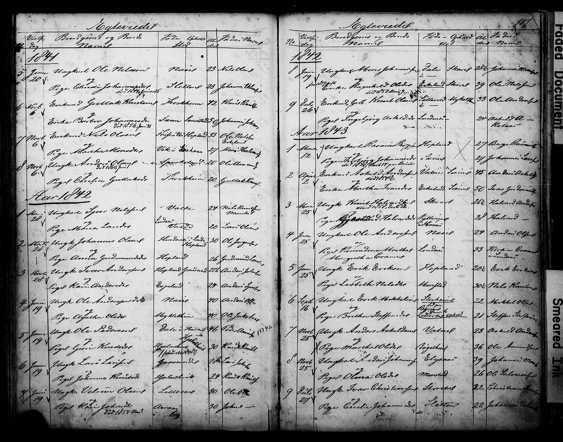 Alversund Sokneprestembete, SAB/A-73901/H/Ha/Hab: Parish register (copy) no. D 1, 1800-1870, p. 107