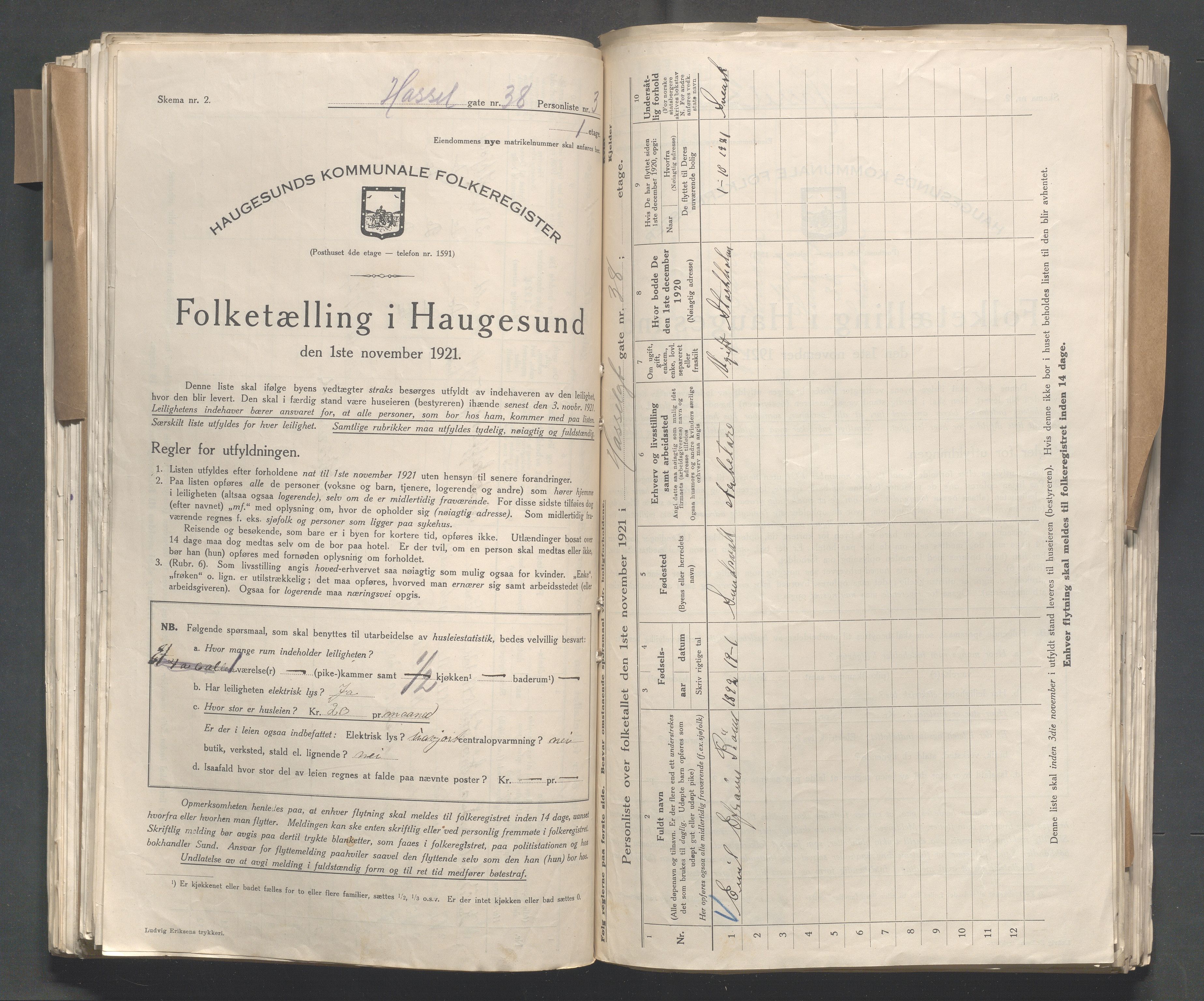 IKAR, Local census 1.11.1921 for Haugesund, 1921, p. 6063