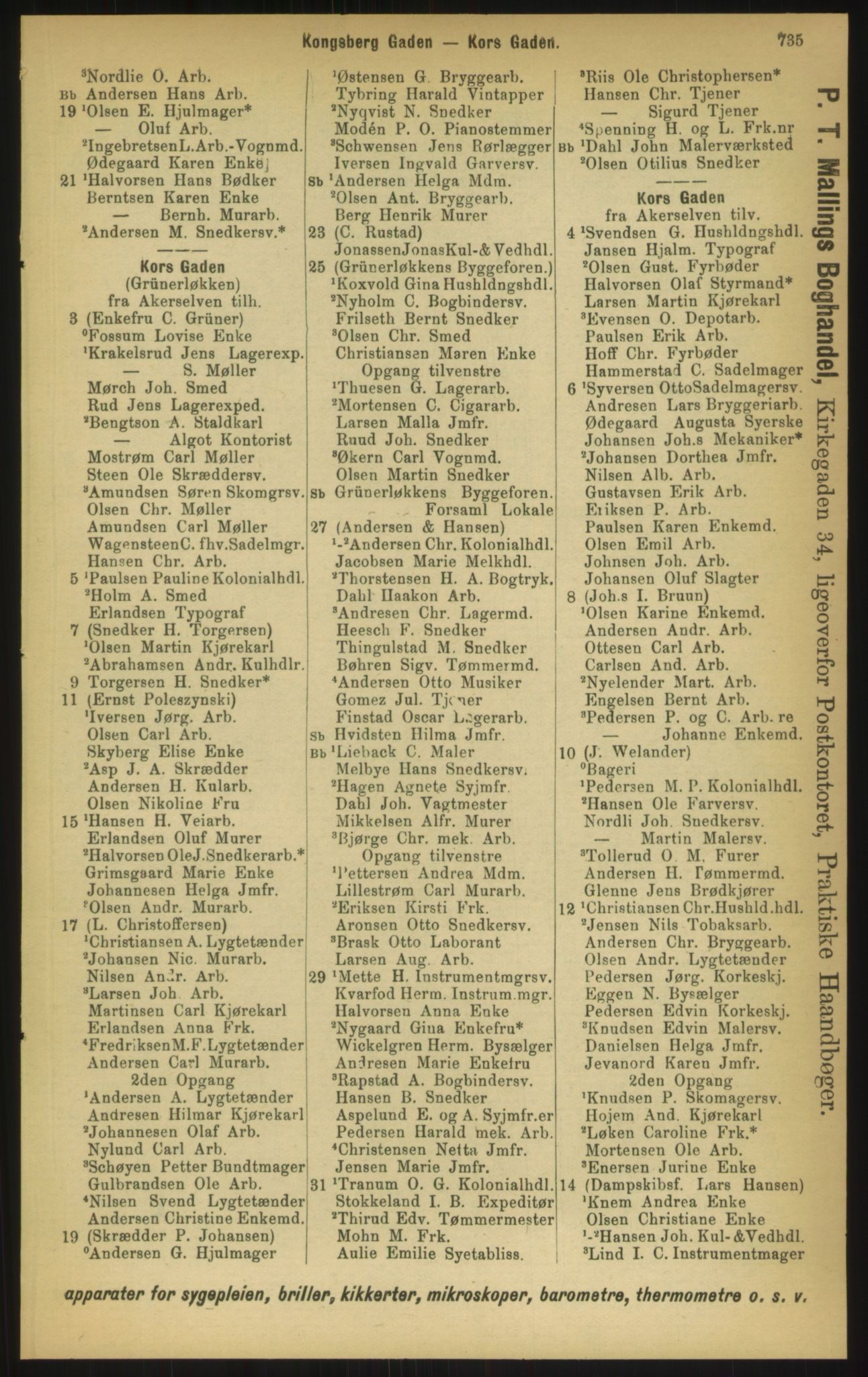 Kristiania/Oslo adressebok, PUBL/-, 1897, p. 735