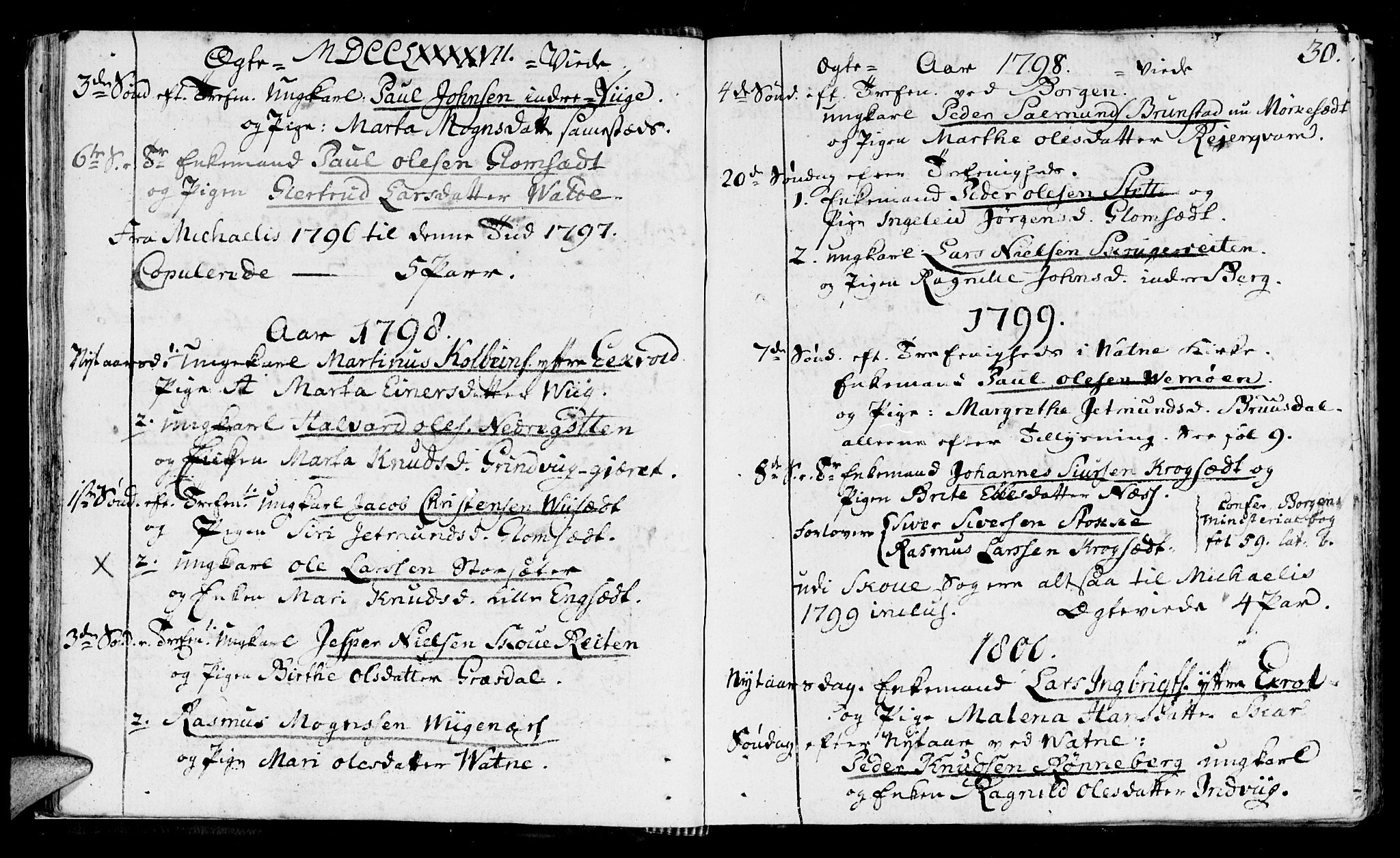 Ministerialprotokoller, klokkerbøker og fødselsregistre - Møre og Romsdal, SAT/A-1454/524/L0350: Parish register (official) no. 524A02, 1780-1817, p. 30