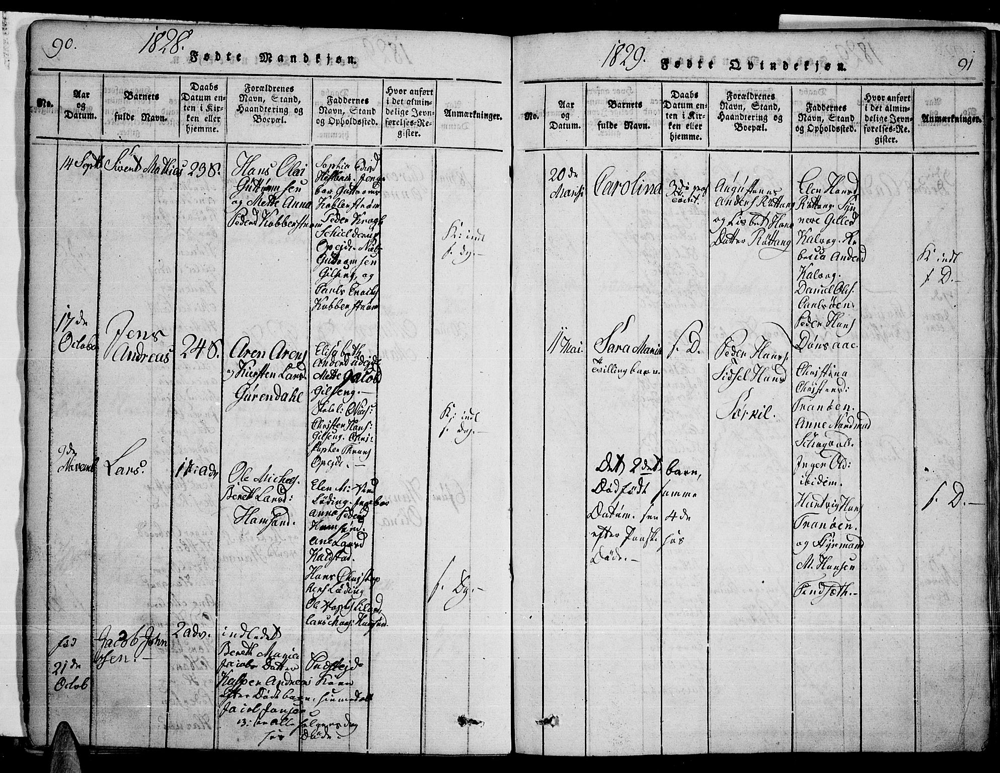 Ministerialprotokoller, klokkerbøker og fødselsregistre - Nordland, AV/SAT-A-1459/859/L0842: Parish register (official) no. 859A02, 1821-1839, p. 90-91