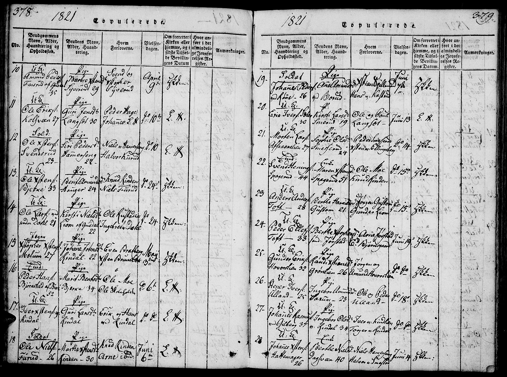 Fåberg prestekontor, SAH/PREST-086/H/Ha/Hab/L0004: Parish register (copy) no. 4, 1818-1837, p. 378-379