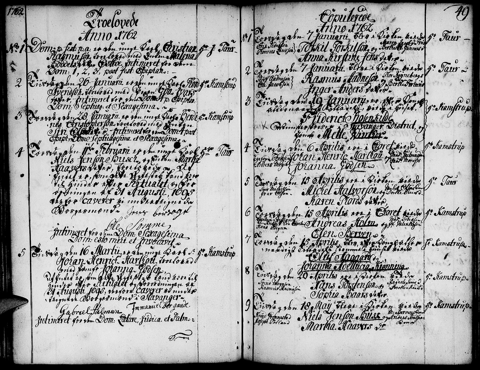 Domkirken sokneprestkontor, AV/SAST-A-101812/001/30/30BA/L0004: Parish register (official) no. A 4, 1744-1782, p. 49