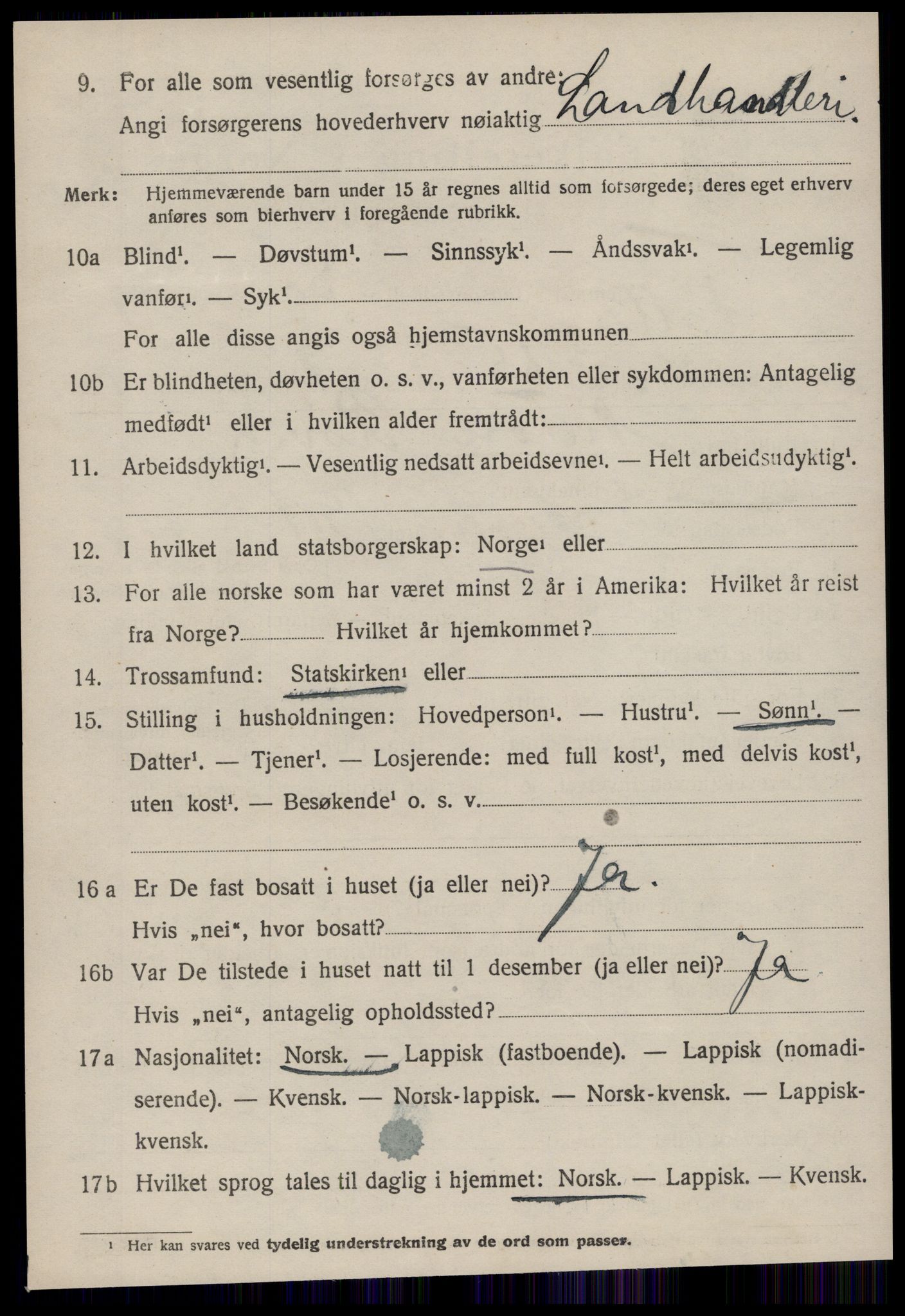 SAT, 1920 census for Fillan, 1920, p. 1321