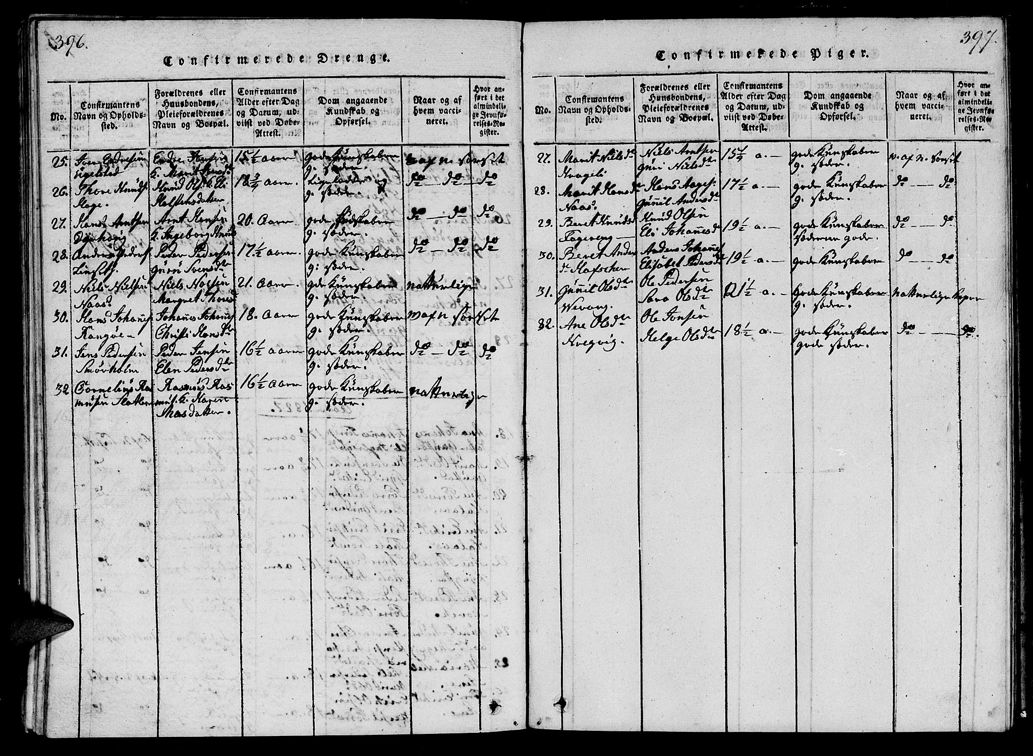 Ministerialprotokoller, klokkerbøker og fødselsregistre - Møre og Romsdal, AV/SAT-A-1454/570/L0831: Parish register (official) no. 570A05, 1819-1829, p. 396-397