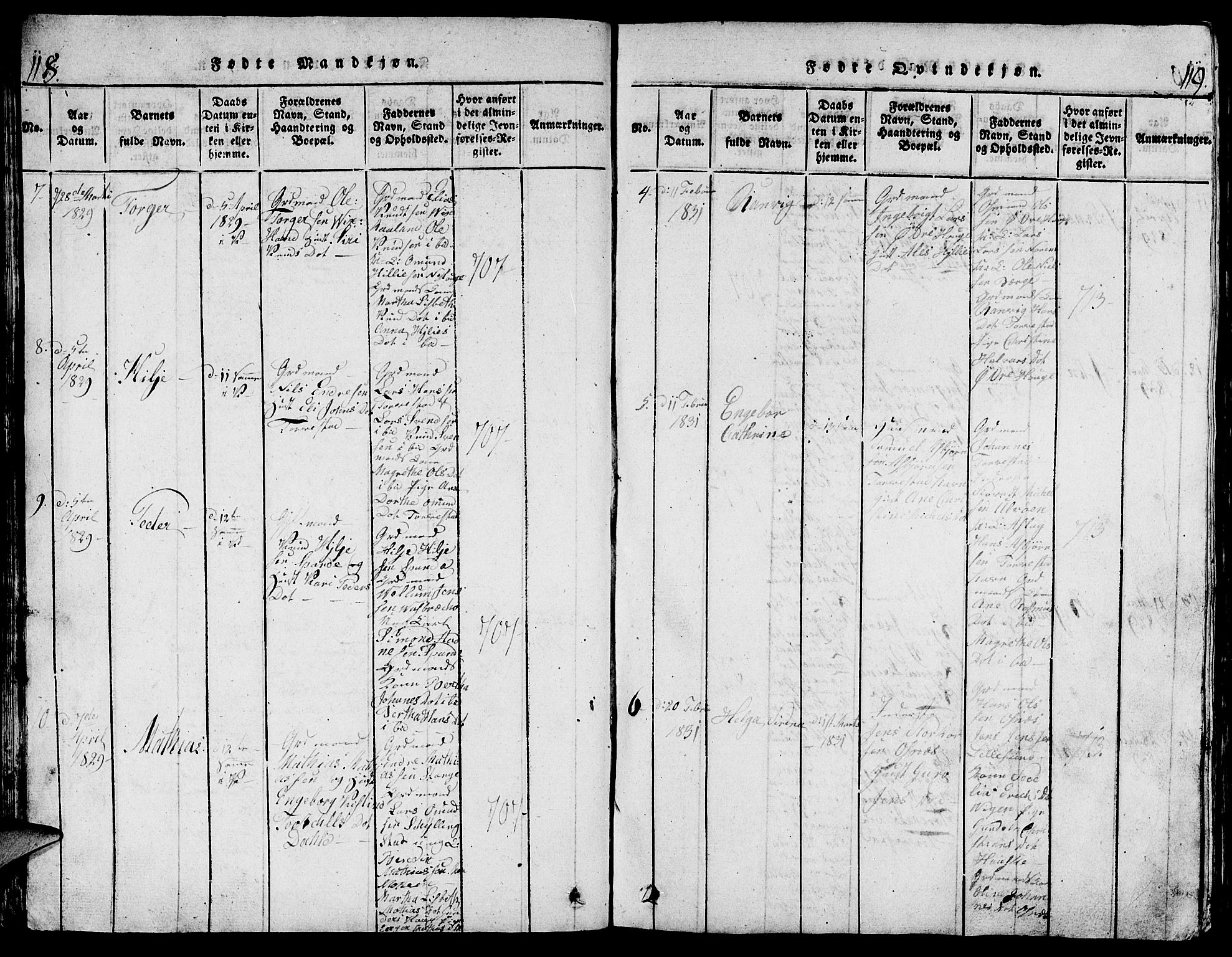 Torvastad sokneprestkontor, AV/SAST-A -101857/H/Ha/Hab/L0001: Parish register (copy) no. B 1 /1, 1817-1835, p. 118-119