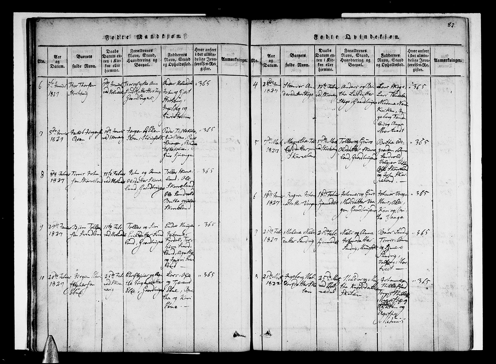 Skånevik sokneprestembete, AV/SAB-A-77801/H/Haa: Parish register (official) no. A 3, 1815-1828, p. 82