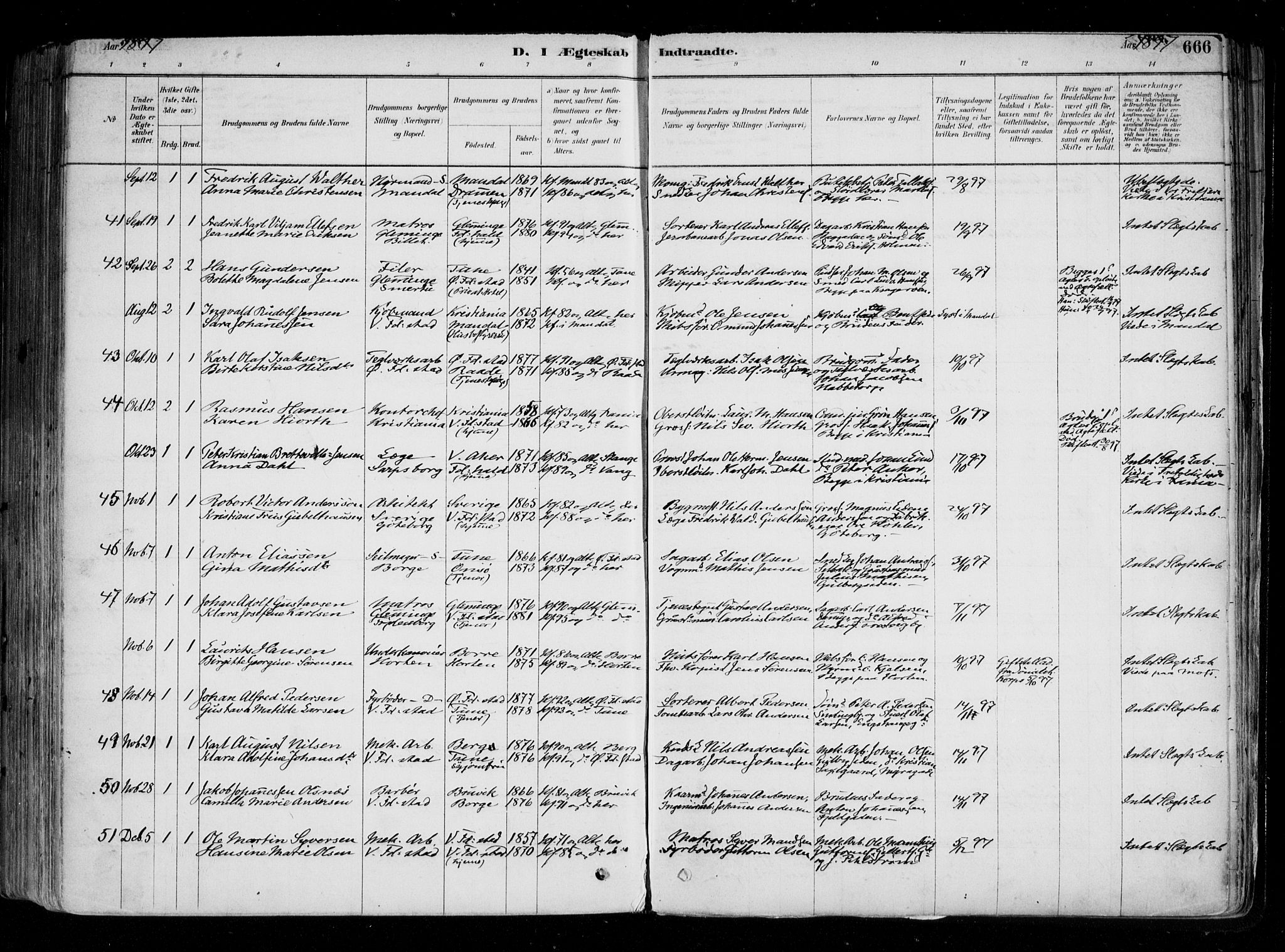 Fredrikstad domkirkes prestekontor Kirkebøker, AV/SAO-A-10906/F/Fa/L0004: Parish register (official) no. 4, 1878-1907, p. 666