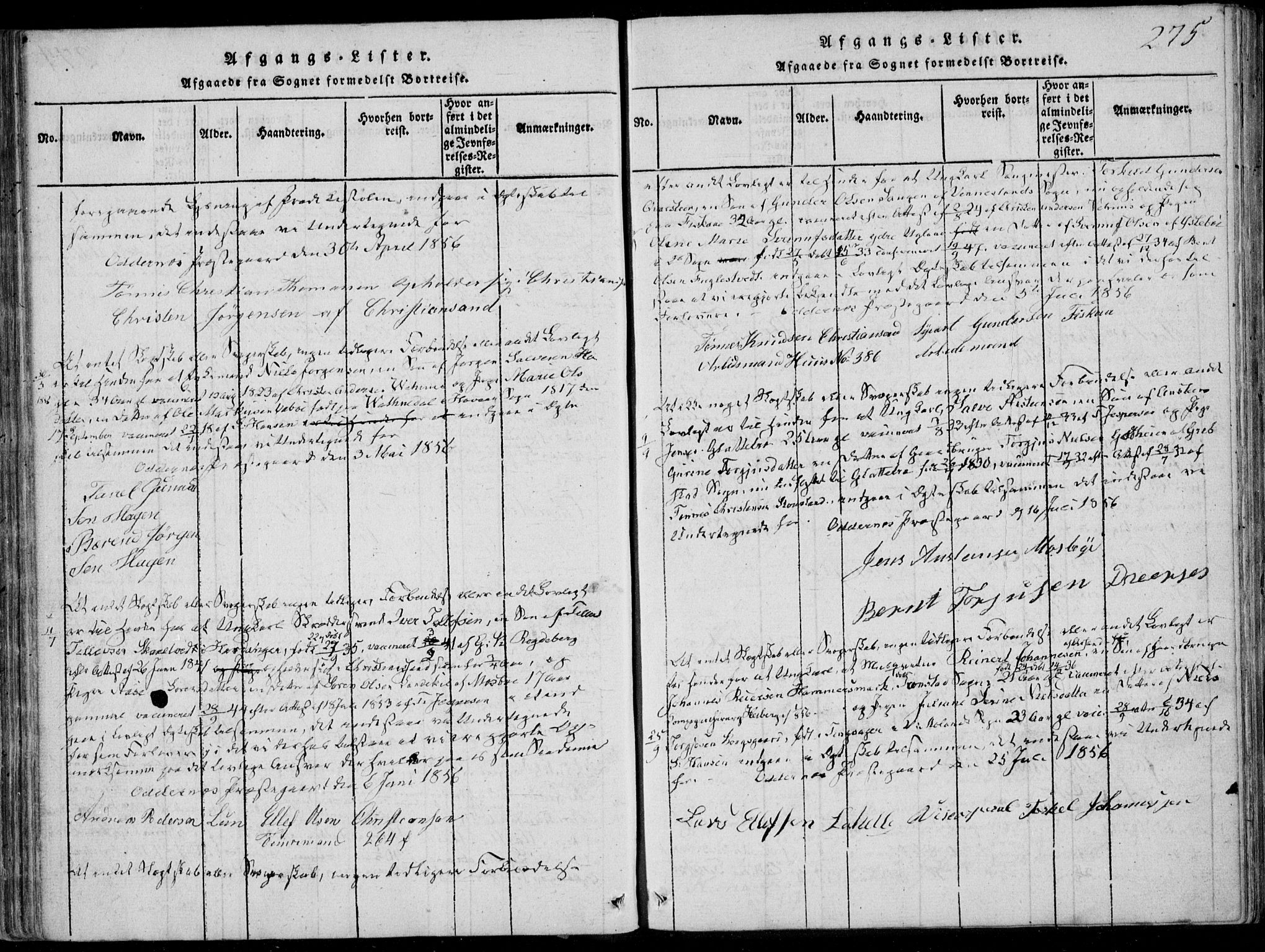 Oddernes sokneprestkontor, AV/SAK-1111-0033/F/Fa/Faa/L0005: Parish register (official) no. A 5, 1820-1838, p. 275