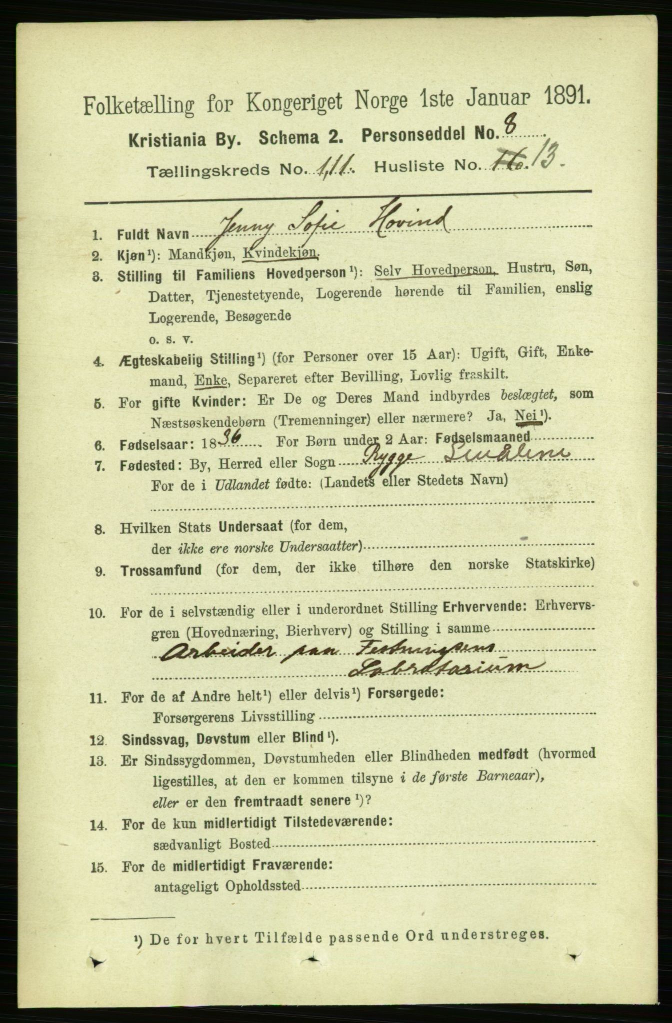 RA, 1891 census for 0301 Kristiania, 1891, p. 58263