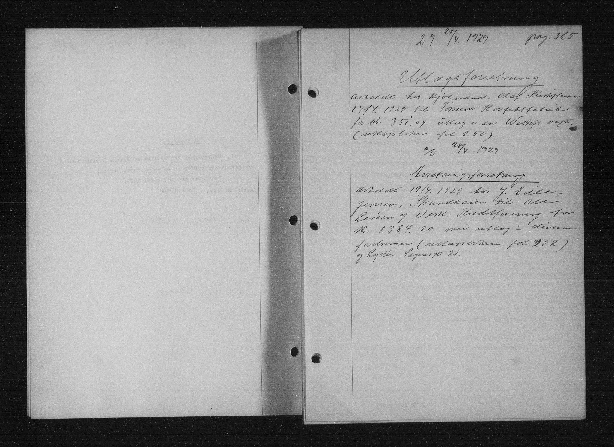 Stavanger byfogd, AV/SAST-A-101408/001/4/41/410/410BB/L0055: Mortgage book no. 43, 1928-1929, Deed date: 20.04.1929