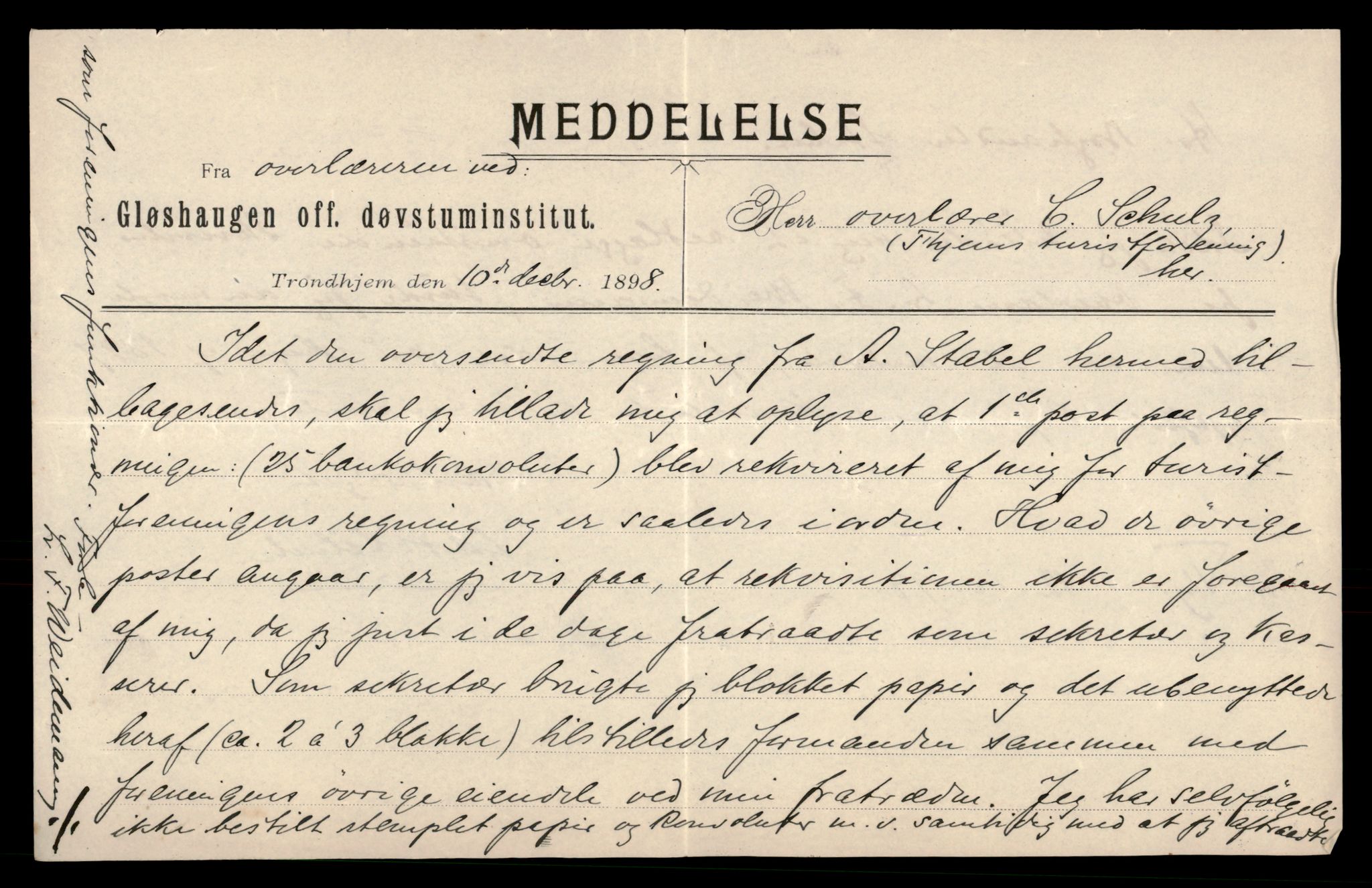 Trondhjems turistforening, AV/SAT-PA-0669/Da/L0005: Korrespondanse, 1898-1901, p. 216