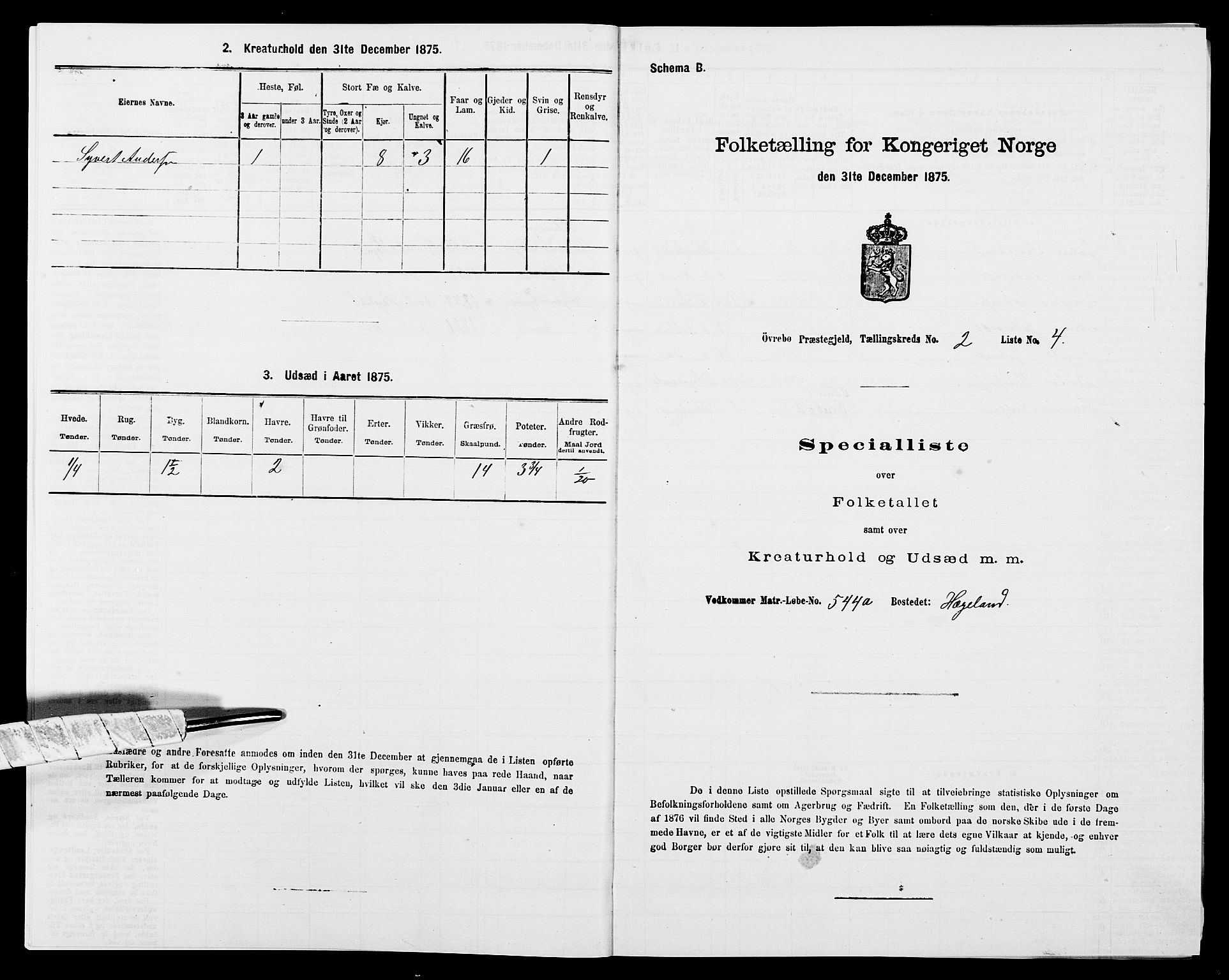 SAK, 1875 census for 1016P Øvrebø, 1875, p. 179