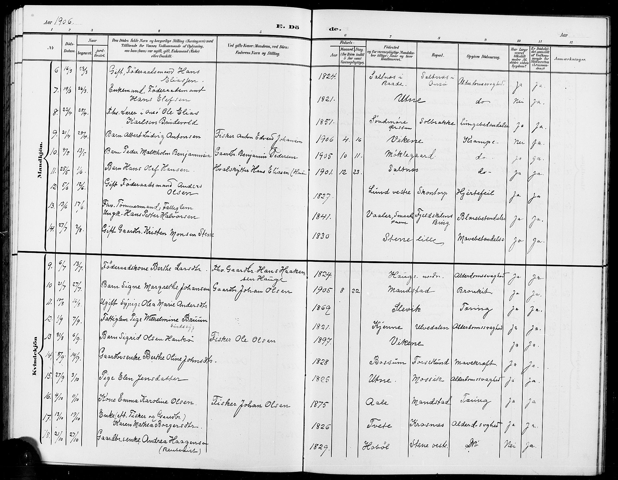 Onsøy prestekontor Kirkebøker, SAO/A-10914/G/Ga/L0002: Parish register (copy) no. I 2, 1903-1909