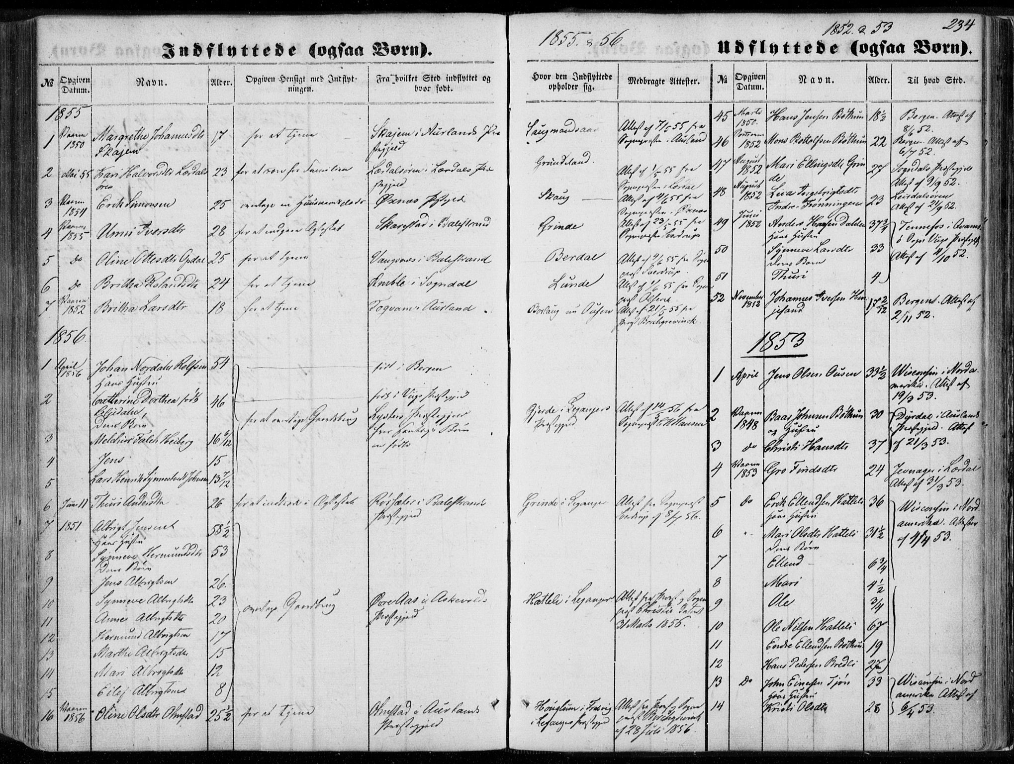 Leikanger sokneprestembete, SAB/A-81001: Parish register (official) no. A 8, 1852-1868, p. 234