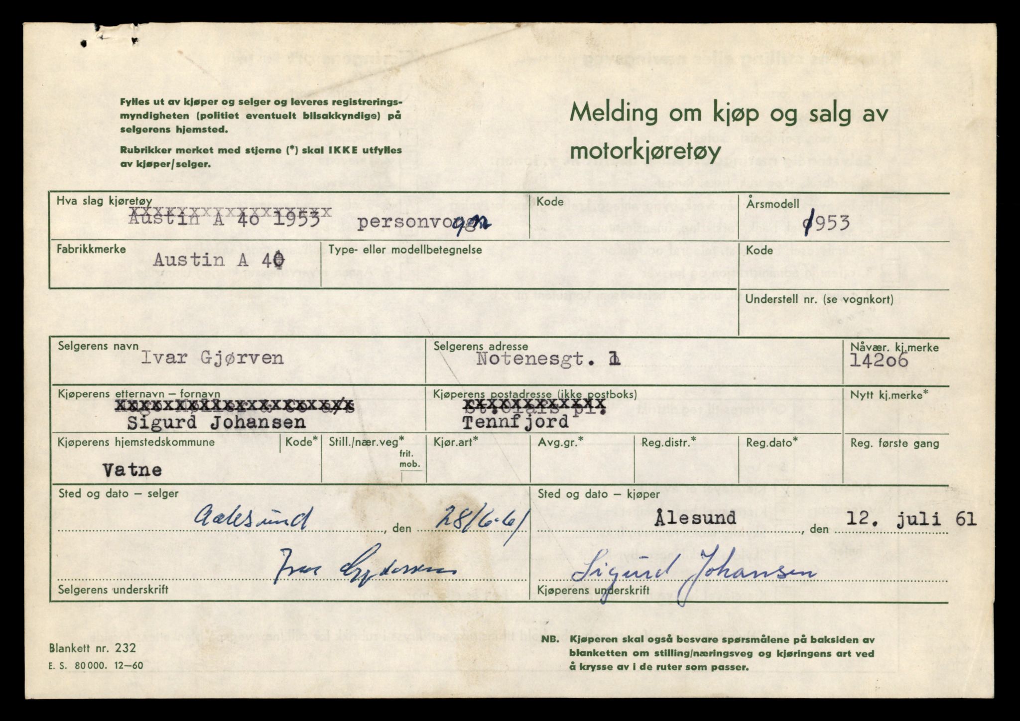 Møre og Romsdal vegkontor - Ålesund trafikkstasjon, AV/SAT-A-4099/F/Fe/L0044: Registreringskort for kjøretøy T 14205 - T 14319, 1927-1998, p. 27