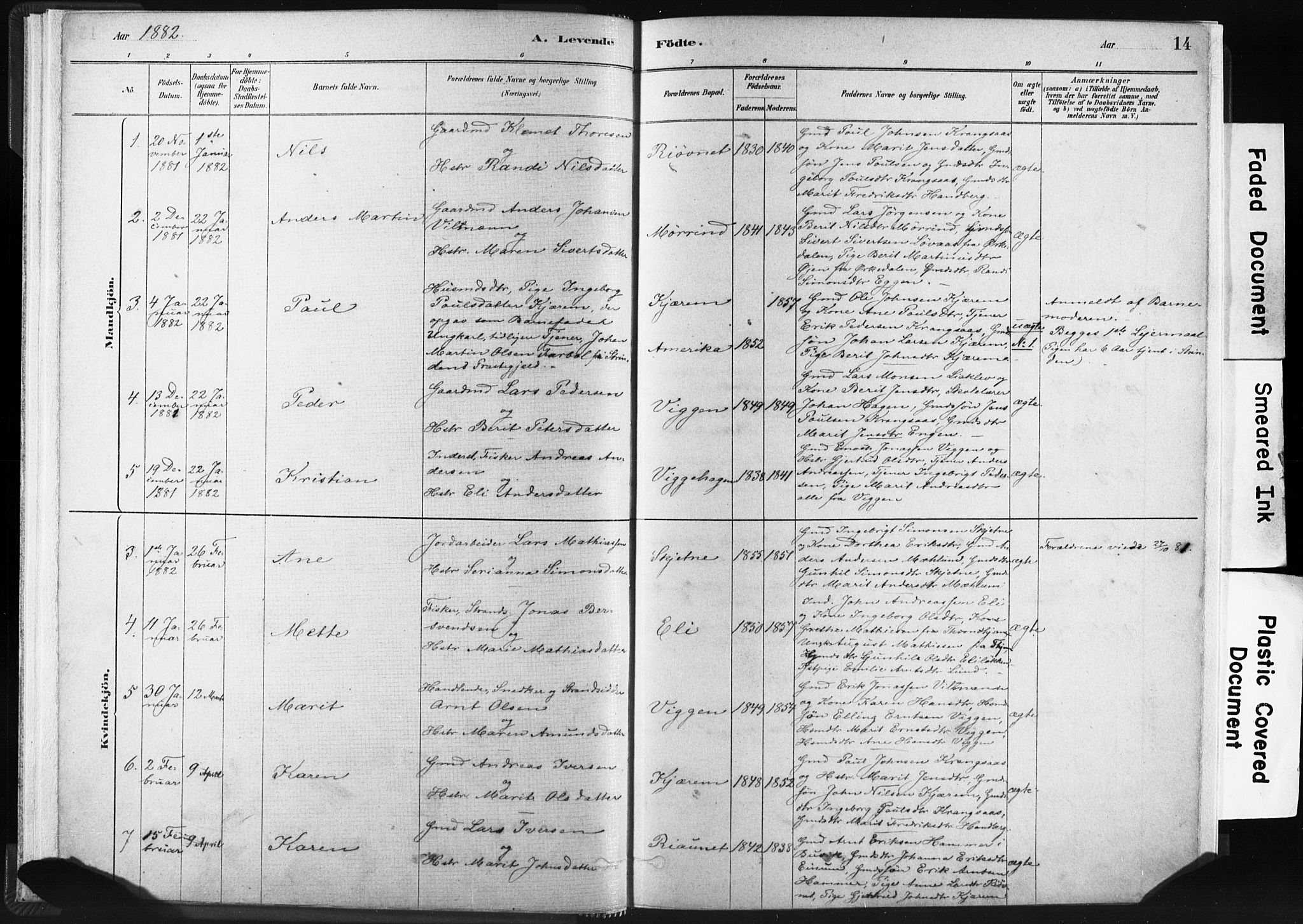 Ministerialprotokoller, klokkerbøker og fødselsregistre - Sør-Trøndelag, SAT/A-1456/665/L0773: Parish register (official) no. 665A08, 1879-1905, p. 14