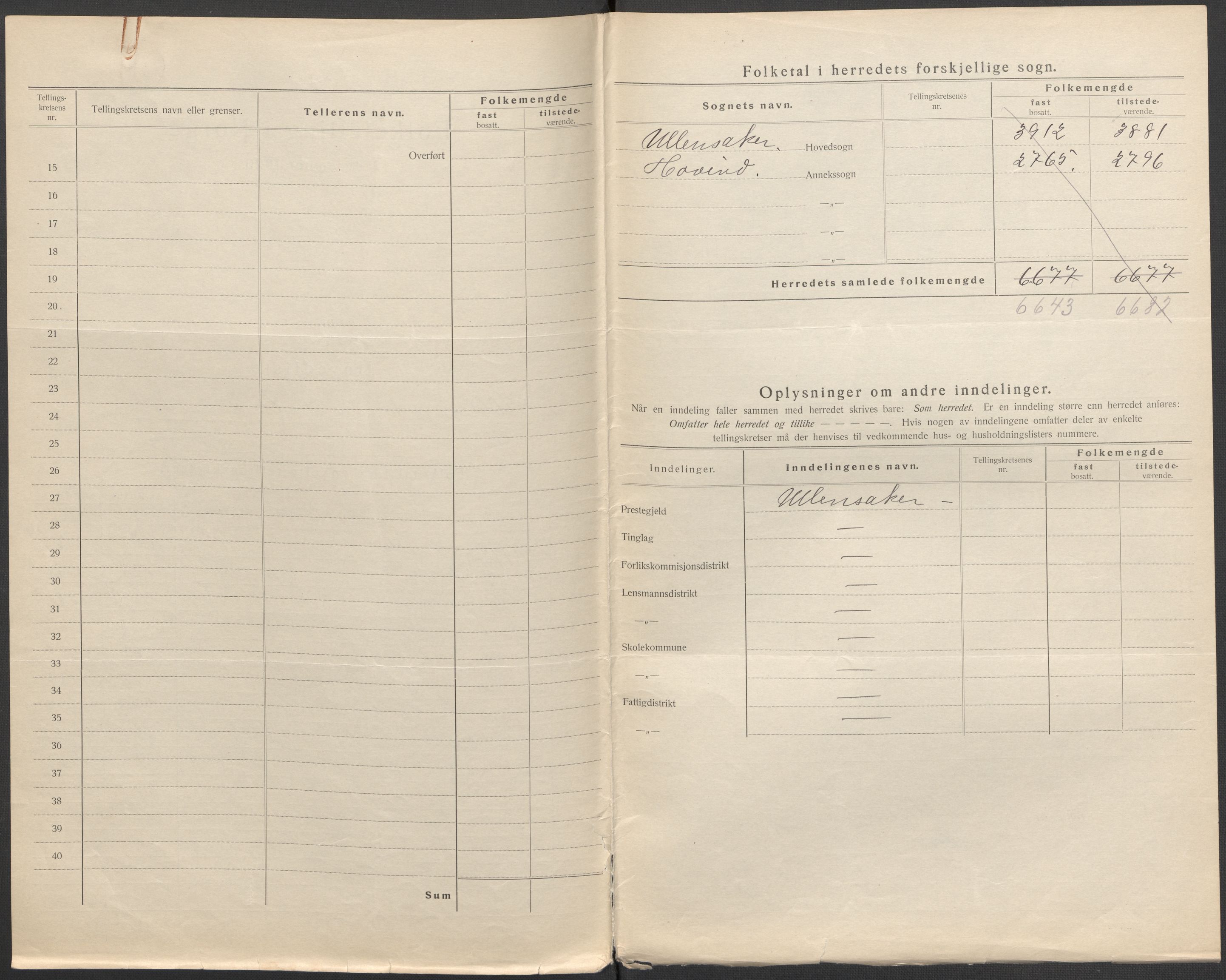 SAO, 1920 census for Ullensaker, 1920, p. 7