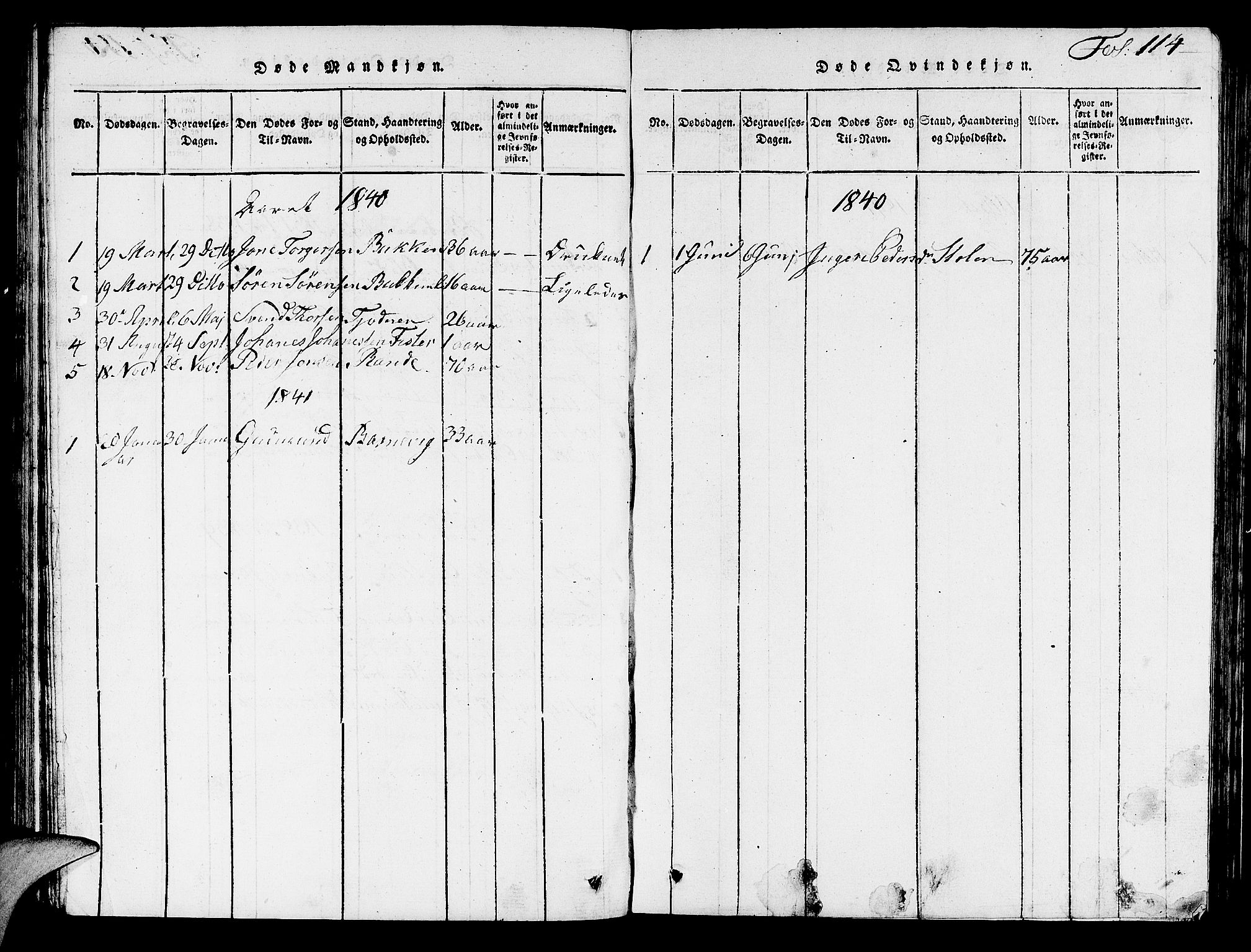 Hjelmeland sokneprestkontor, AV/SAST-A-101843/01/V/L0003: Parish register (copy) no. B 3, 1816-1841, p. 114