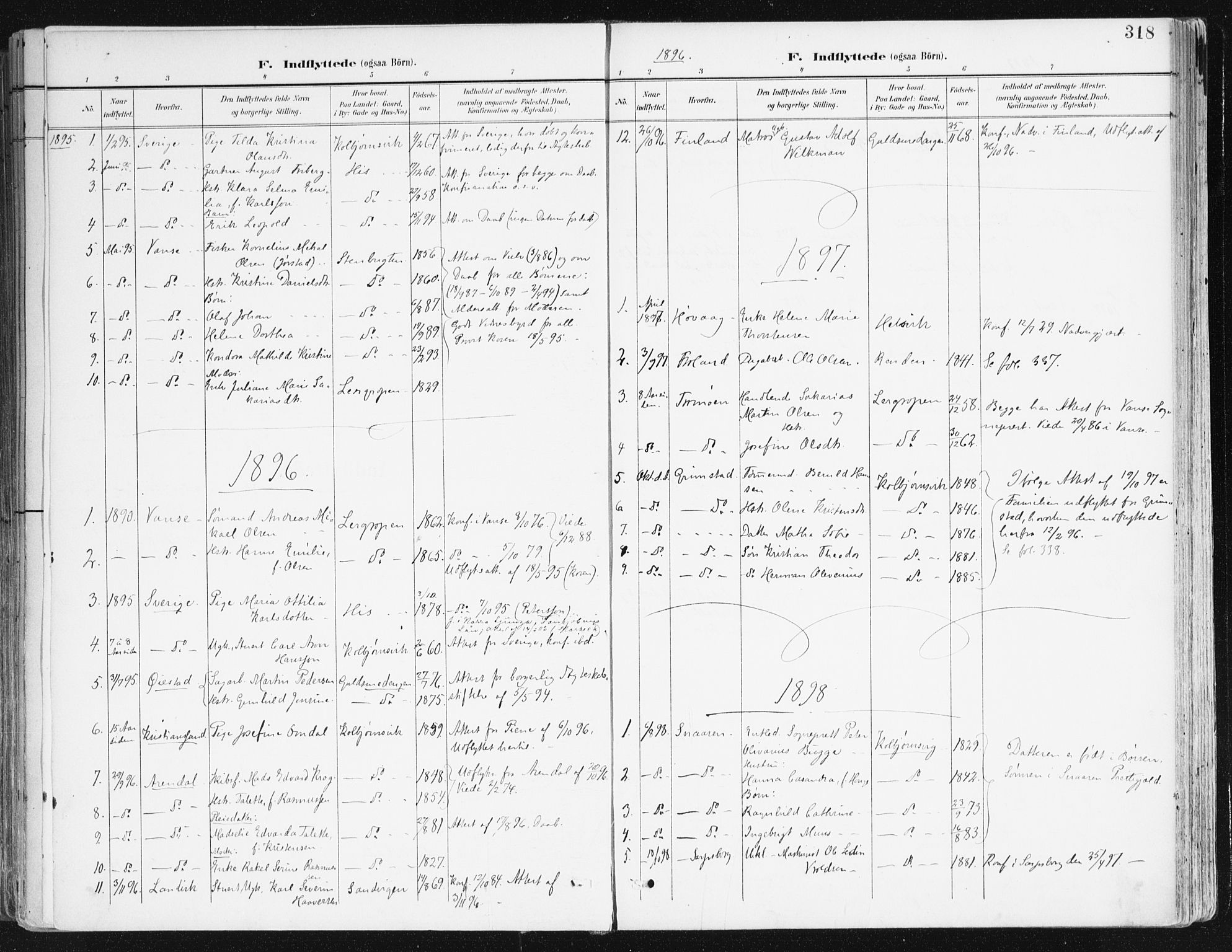 Hisøy sokneprestkontor, SAK/1111-0020/F/Fa/L0004: Parish register (official) no. A 4, 1895-1917, p. 318