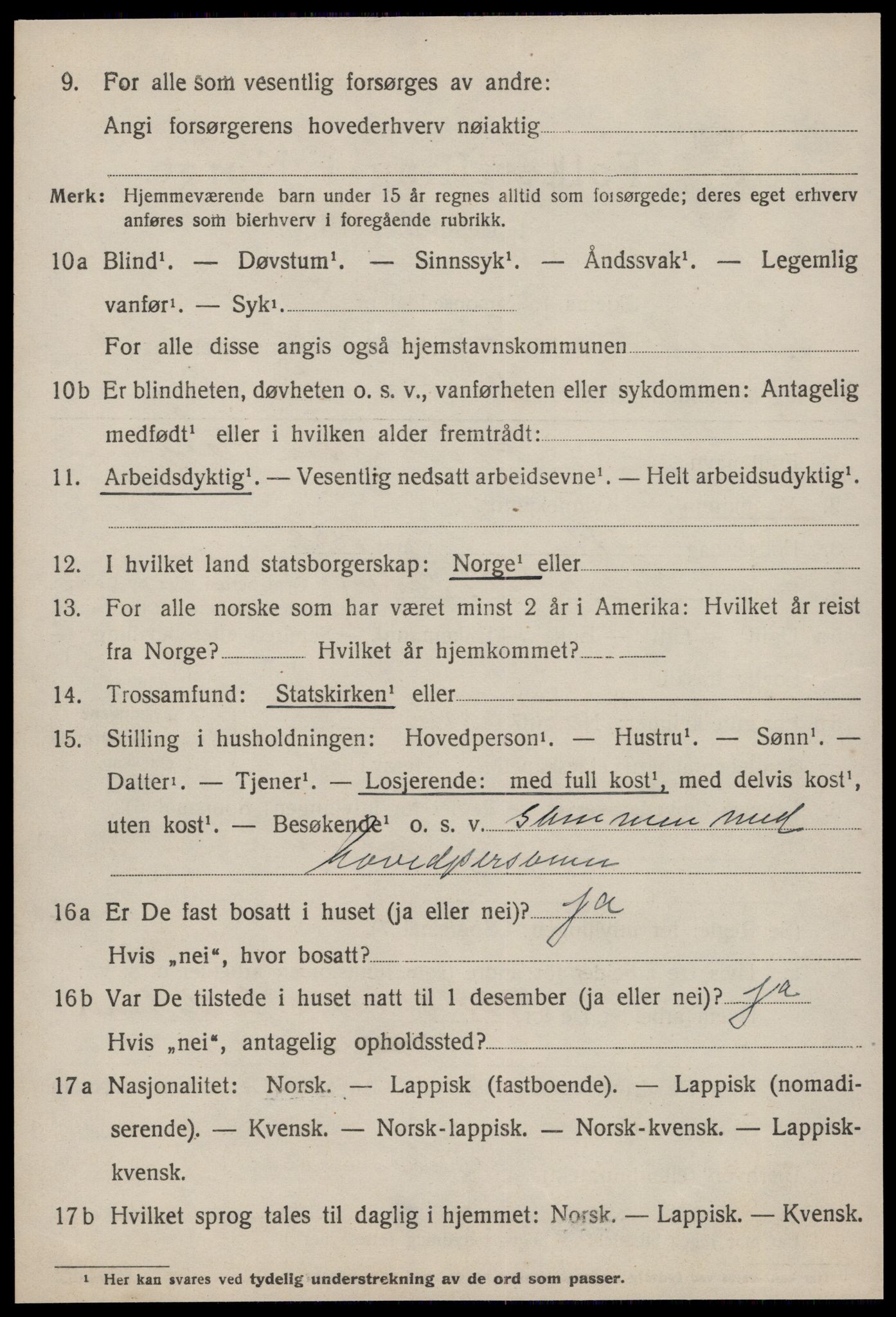 SAT, 1920 census for Soknedal, 1920, p. 3443