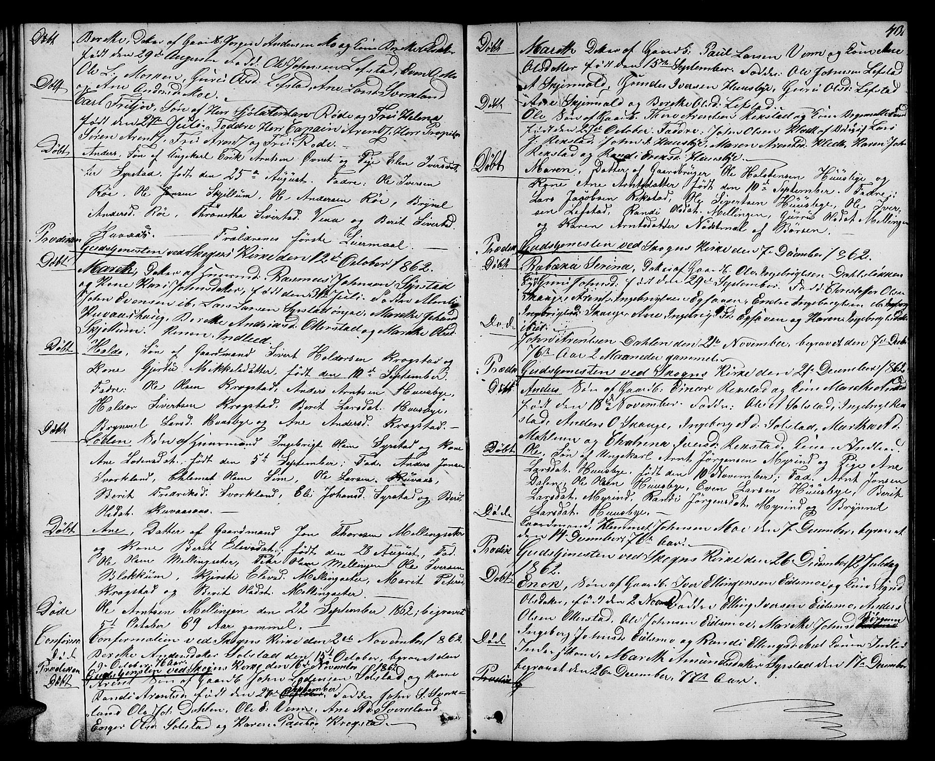 Ministerialprotokoller, klokkerbøker og fødselsregistre - Sør-Trøndelag, SAT/A-1456/667/L0797: Parish register (copy) no. 667C02, 1849-1867, p. 43