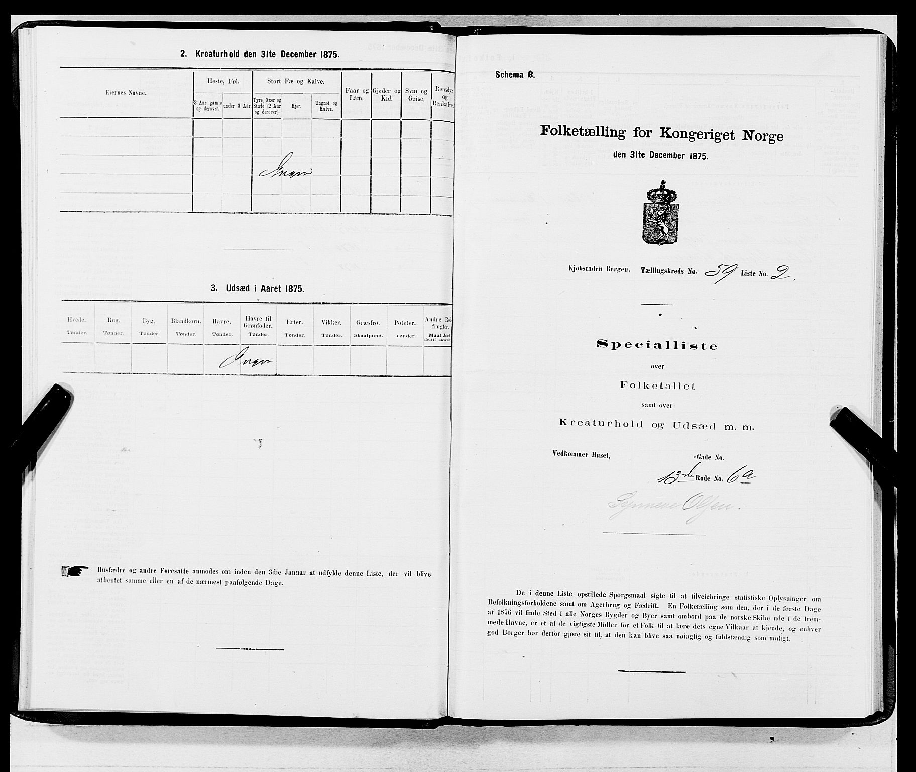 SAB, 1875 census for 1301 Bergen, 1875, p. 3126