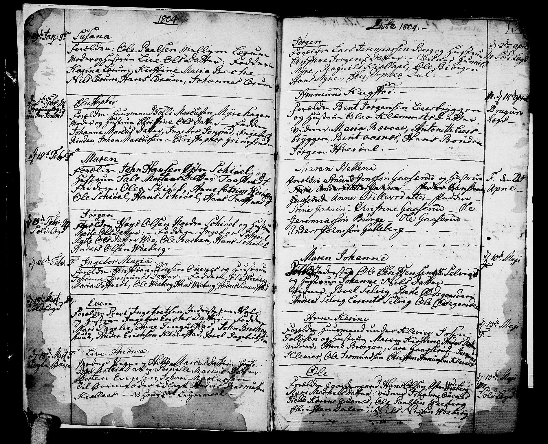 Sande Kirkebøker, AV/SAKO-A-53/F/Fa/L0002: Parish register (official) no. 2, 1804-1814, p. 2-3