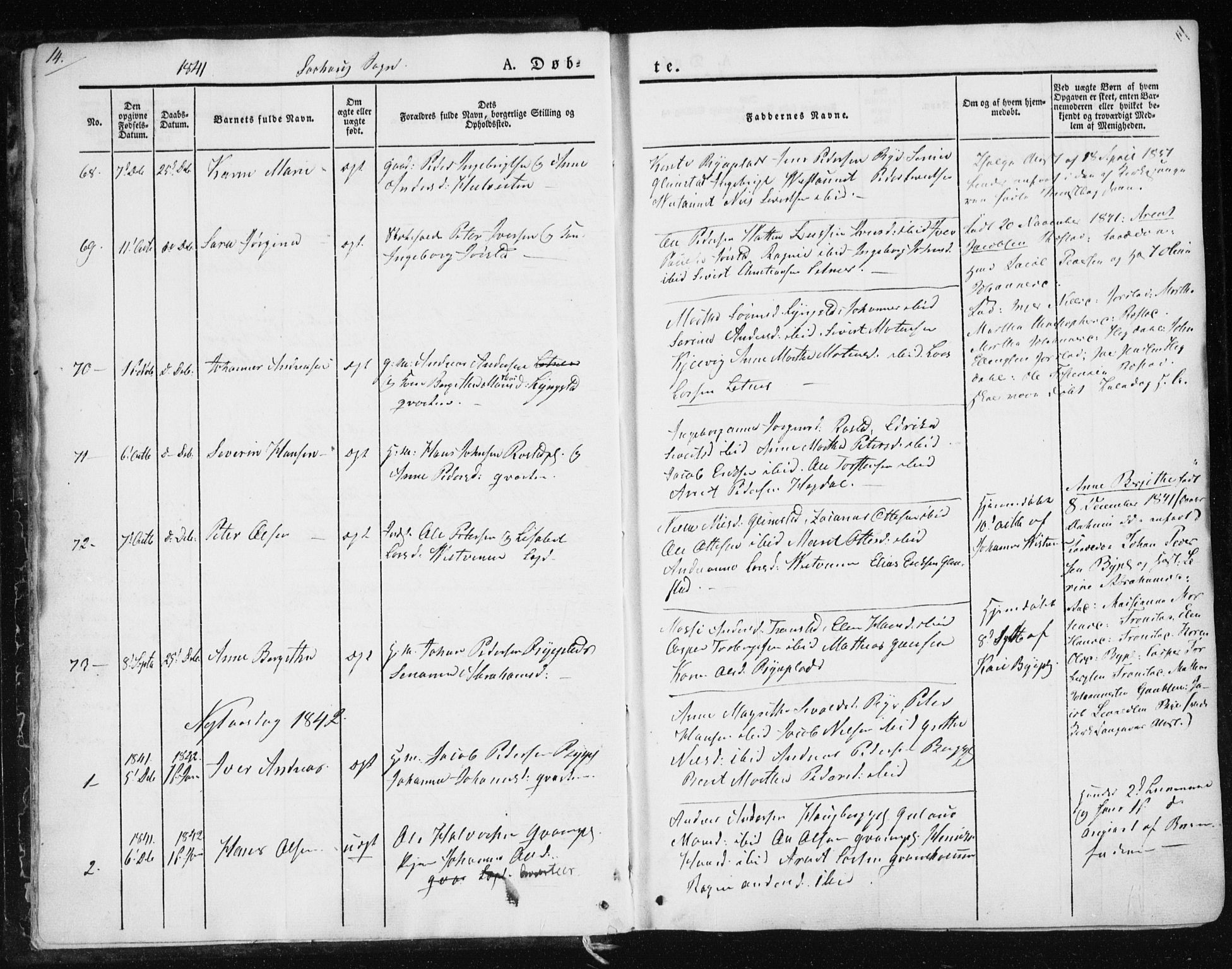 Ministerialprotokoller, klokkerbøker og fødselsregistre - Nord-Trøndelag, AV/SAT-A-1458/730/L0280: Parish register (official) no. 730A07 /1, 1840-1854, p. 14