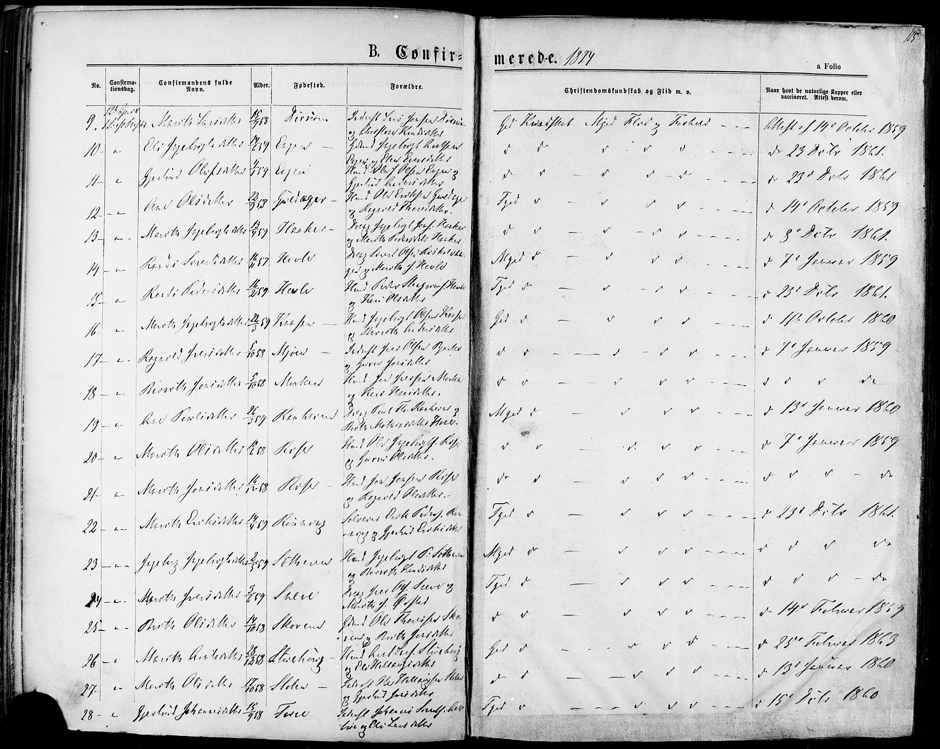 Ministerialprotokoller, klokkerbøker og fødselsregistre - Sør-Trøndelag, SAT/A-1456/678/L0900: Parish register (official) no. 678A09, 1872-1881, p. 115