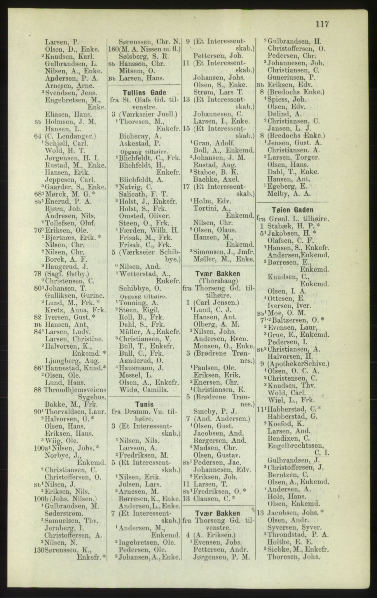 Kristiania/Oslo adressebok, PUBL/-, 1882, p. 117