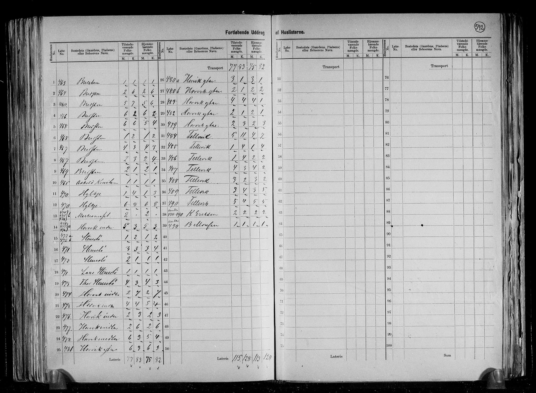 RA, 1891 census for 1254 Hamre, 1891, p. 26