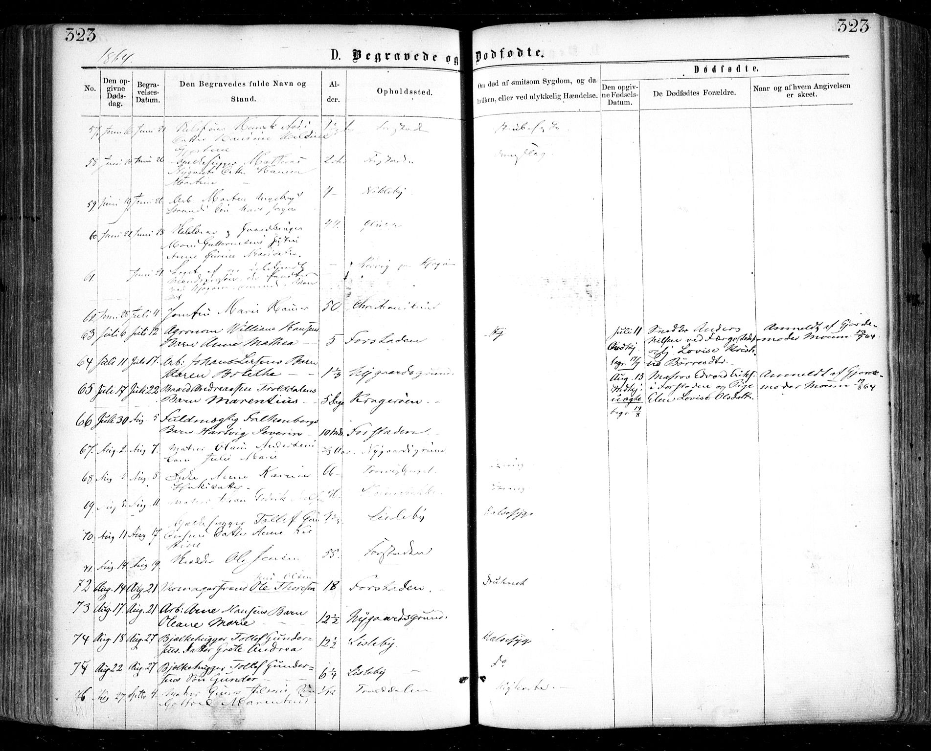 Glemmen prestekontor Kirkebøker, AV/SAO-A-10908/F/Fa/L0008: Parish register (official) no. 8, 1862-1871, p. 323