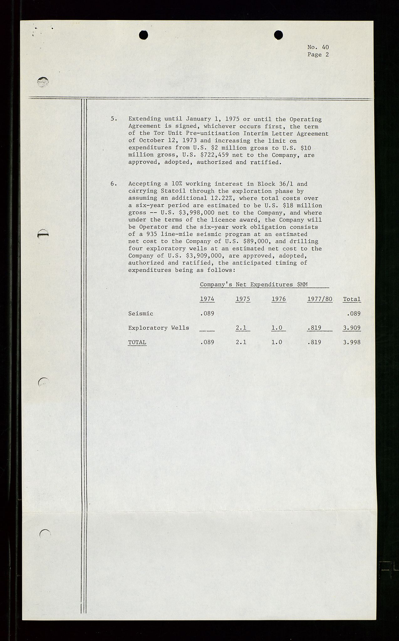 Pa 1740 - Amoco Norway Oil Company, SAST/A-102405/22/A/Aa/L0001: Styreprotokoller og sakspapirer, 1965-1999, p. 101