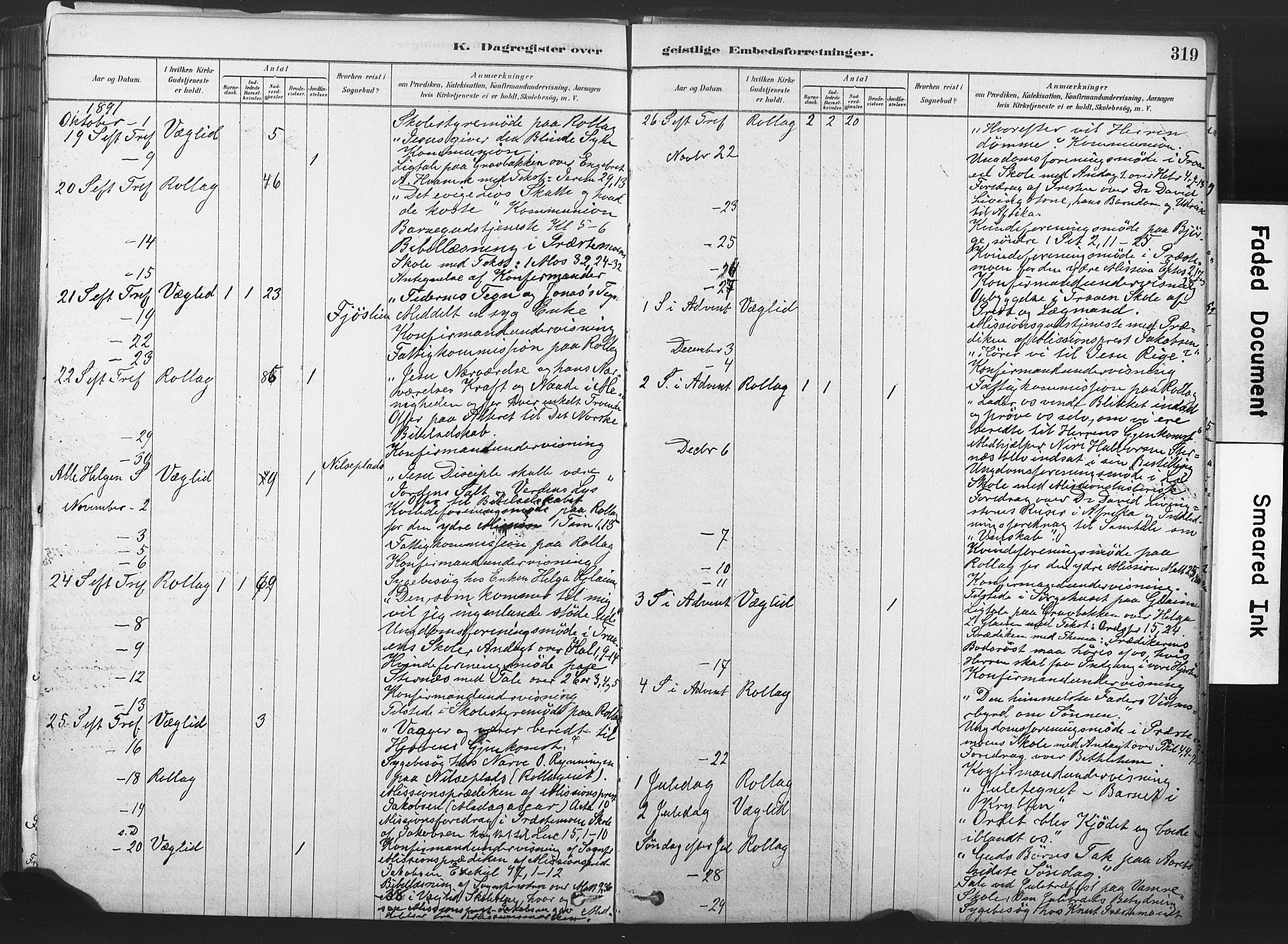 Rollag kirkebøker, AV/SAKO-A-240/F/Fa/L0011: Parish register (official) no. I 11, 1878-1902, p. 319